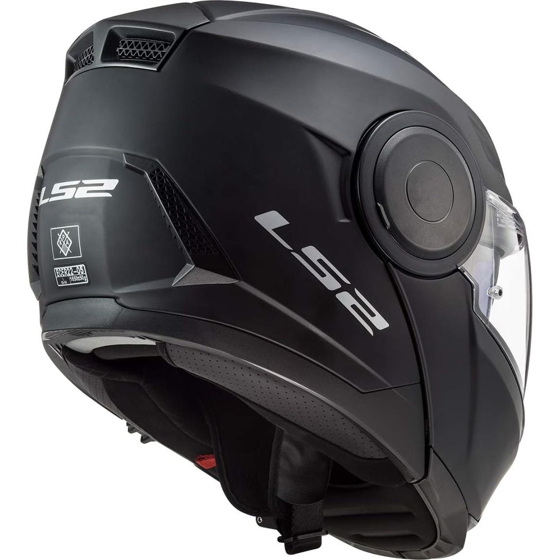 Casco Modular LS2 Horizon Negro Mate Pequeño con Visera Solar