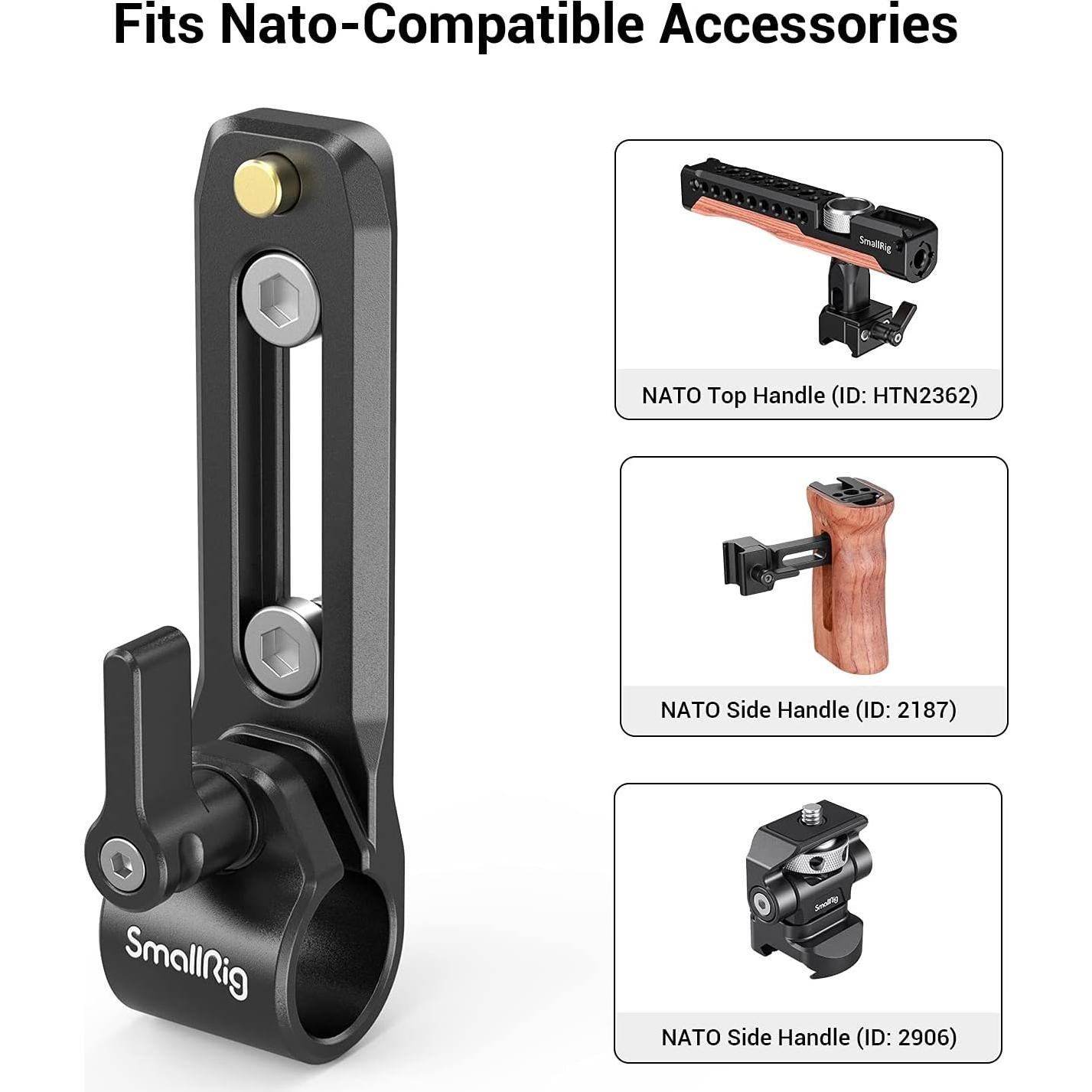 Abrazadera de Varilla 15mm SmallRig 3011 con Riel NATO