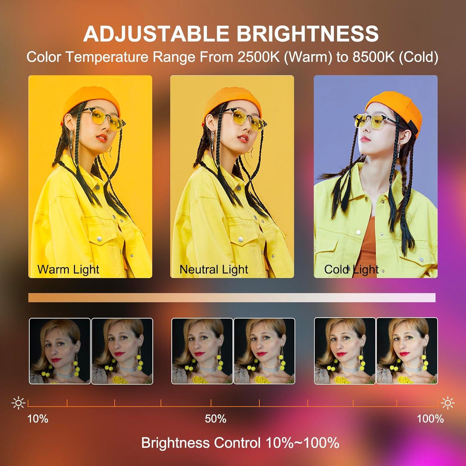 Soporte de Video con Luz RGB WBLOOMSI y Batería 8000mAh