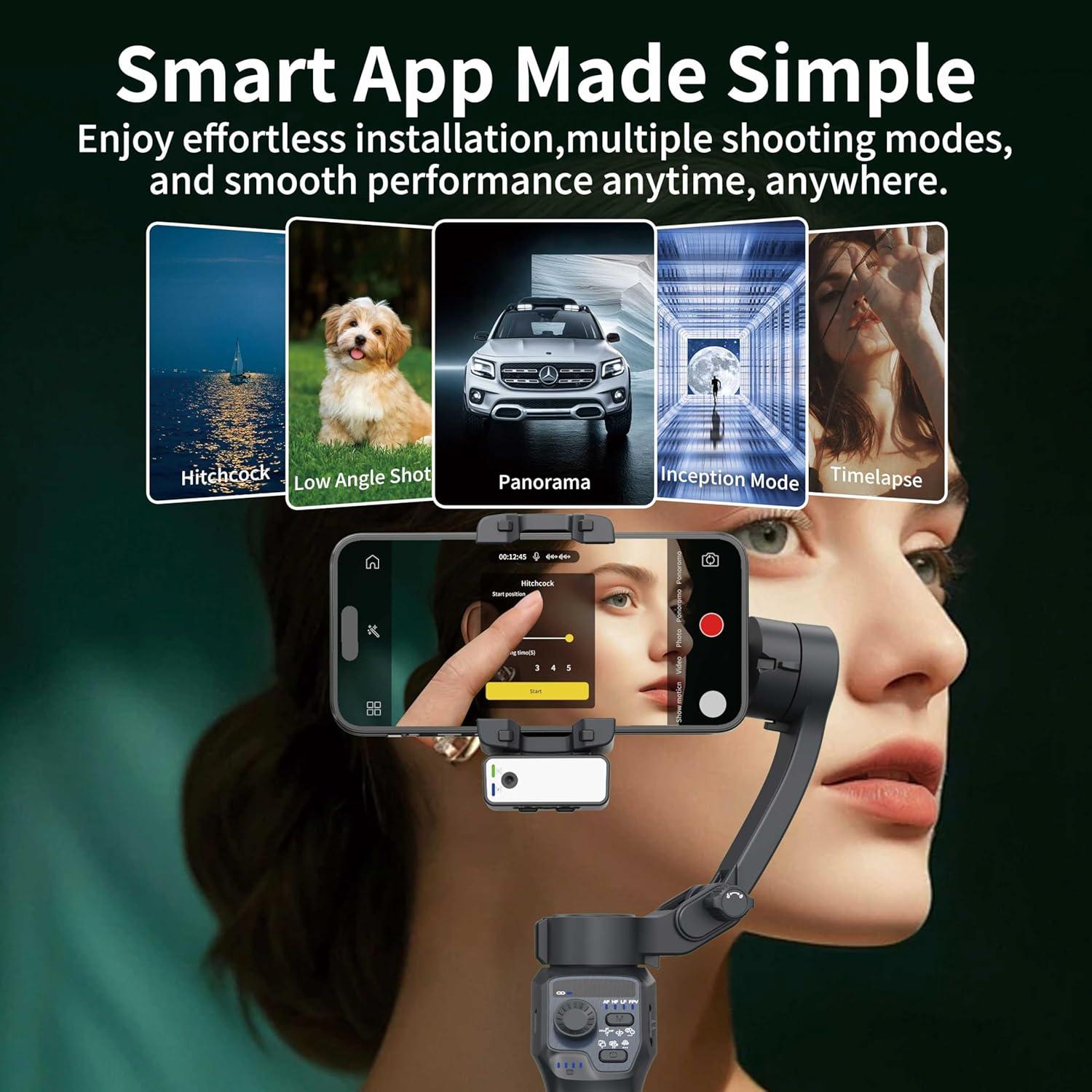 Estabilizador de Cardán URnicehome F11 3 Ejes para Smartphone