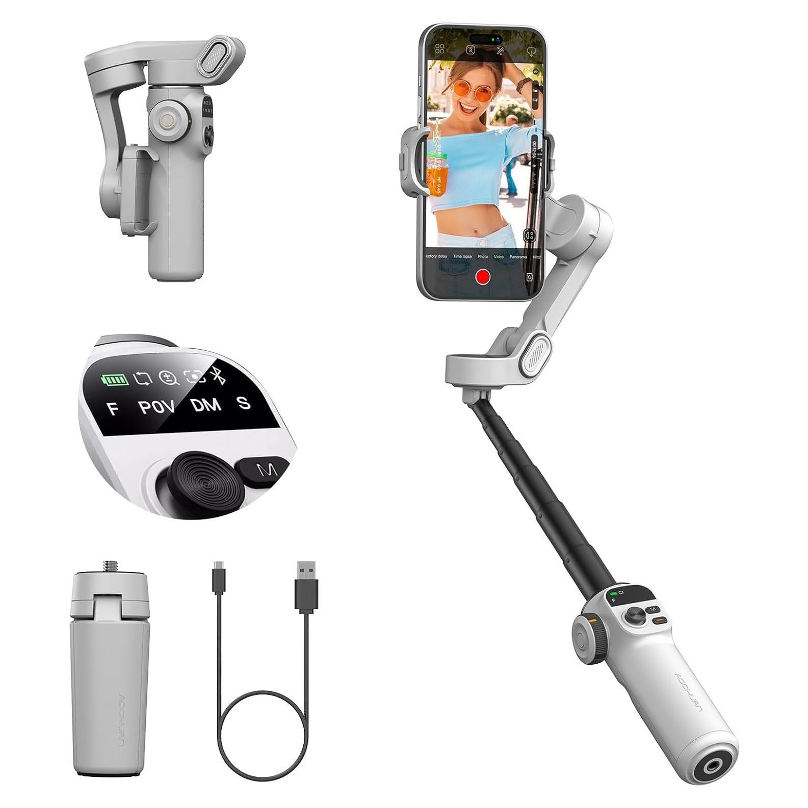 Estabilizador de Cardán AOCHUAN Smart X2 para iPhone, 20cm