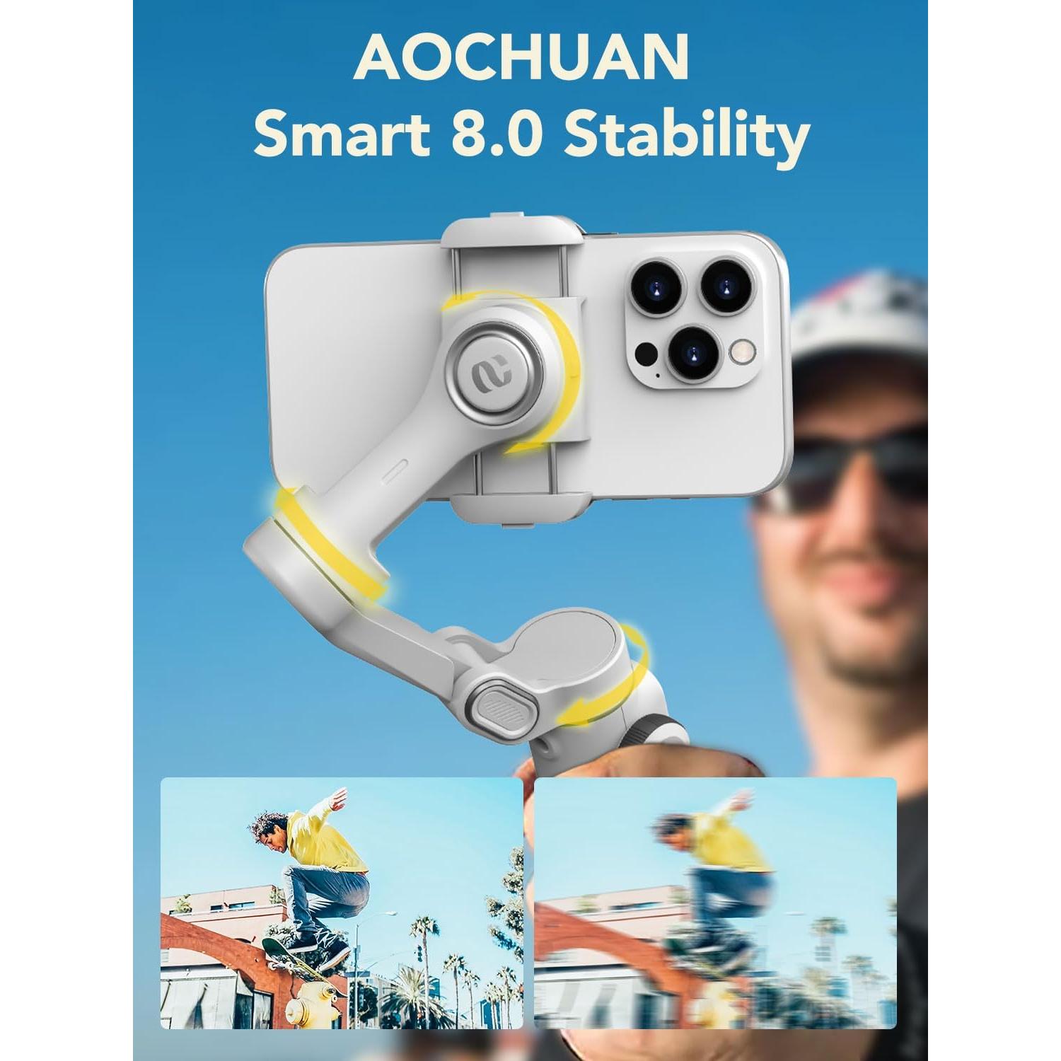 Estabilizador de Cardán AOCHUAN Smart X2 para iPhone, 20cm