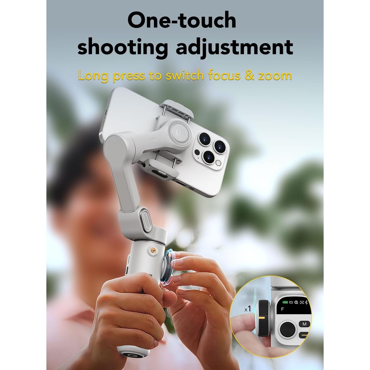 Estabilizador de Cardán AOCHUAN Smart X2 para iPhone, 20cm