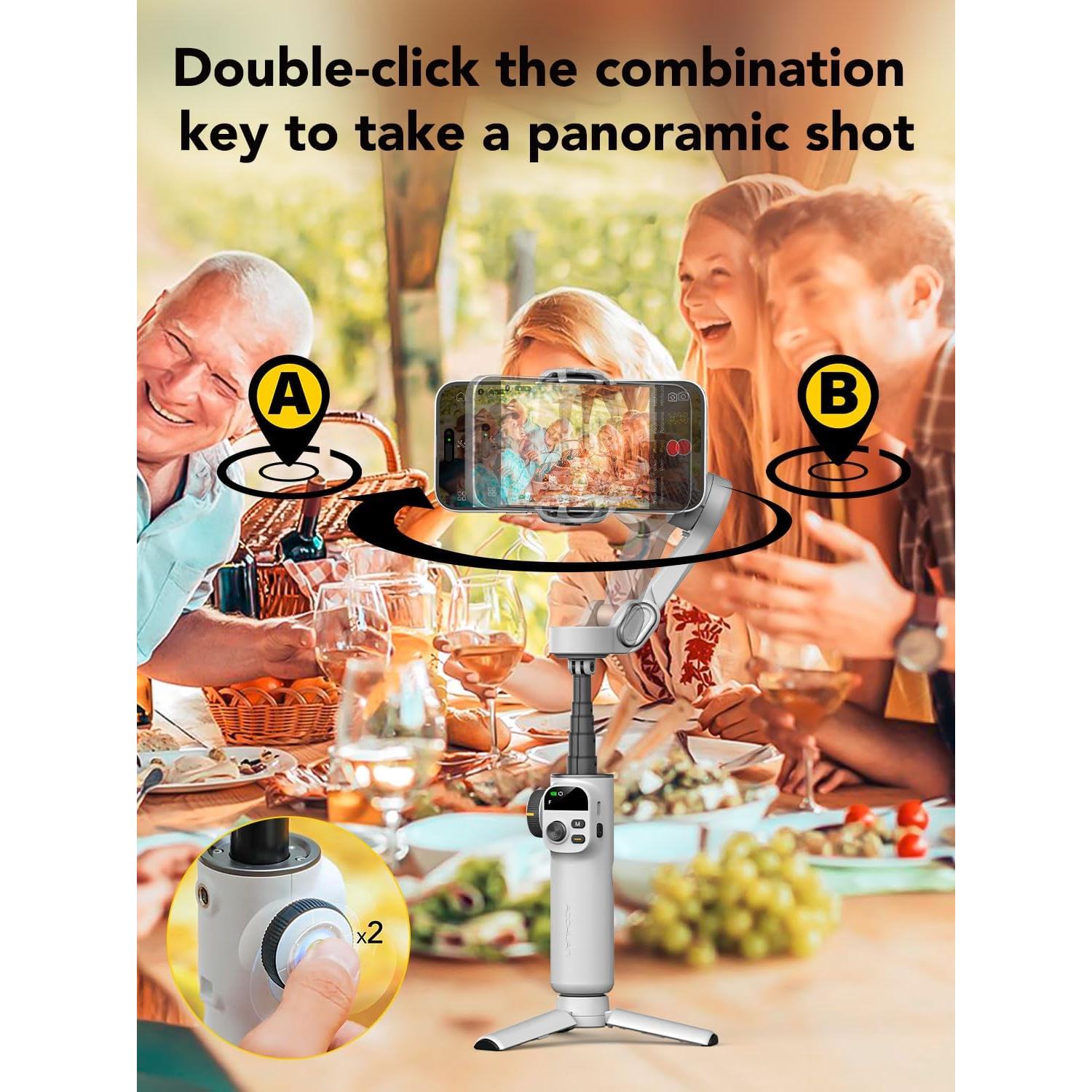 Estabilizador de Cardán AOCHUAN Smart X2 para iPhone, 20cm