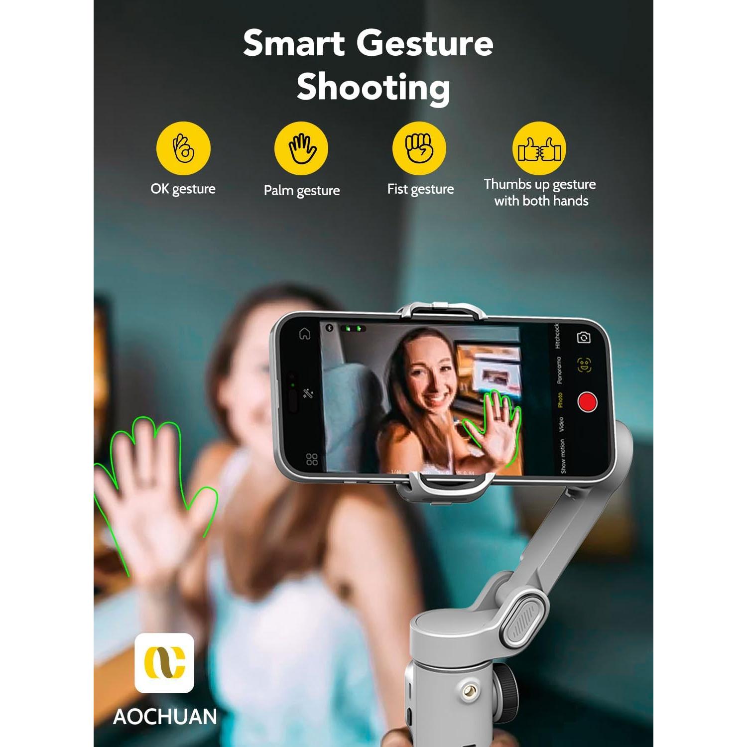 Estabilizador de Cardán AOCHUAN Smart X2 para iPhone, 20cm