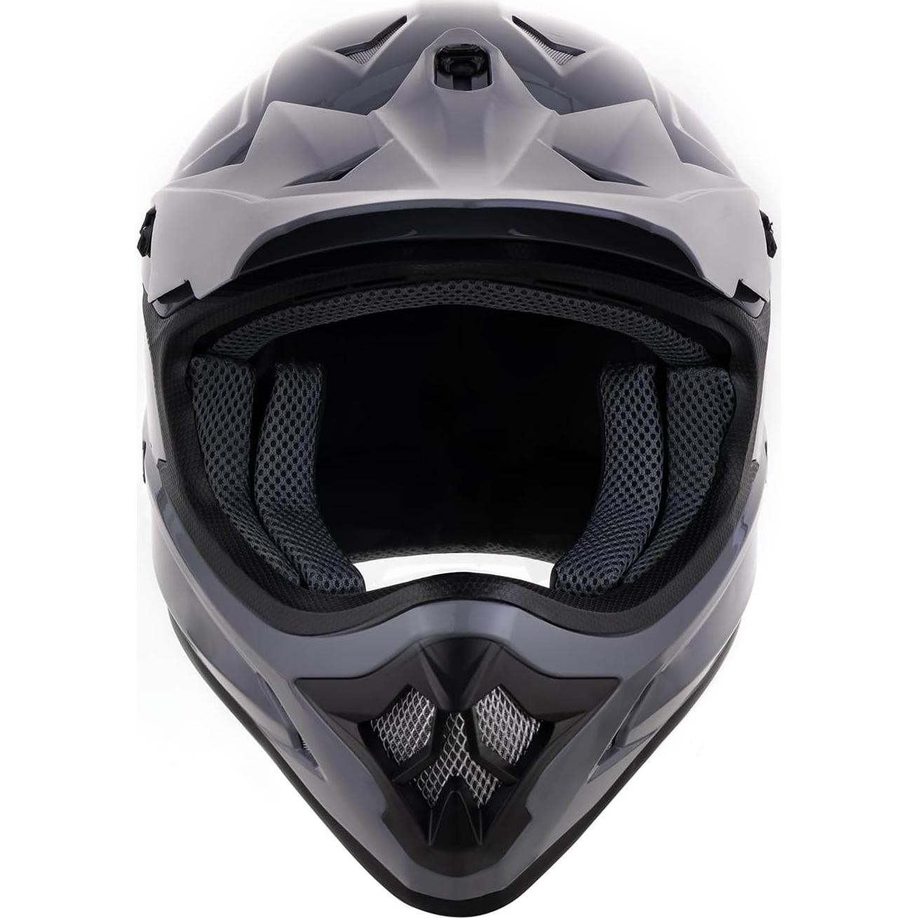 Casco OUMURS ATV Adulto XXL con Gafas y Guantes Gris