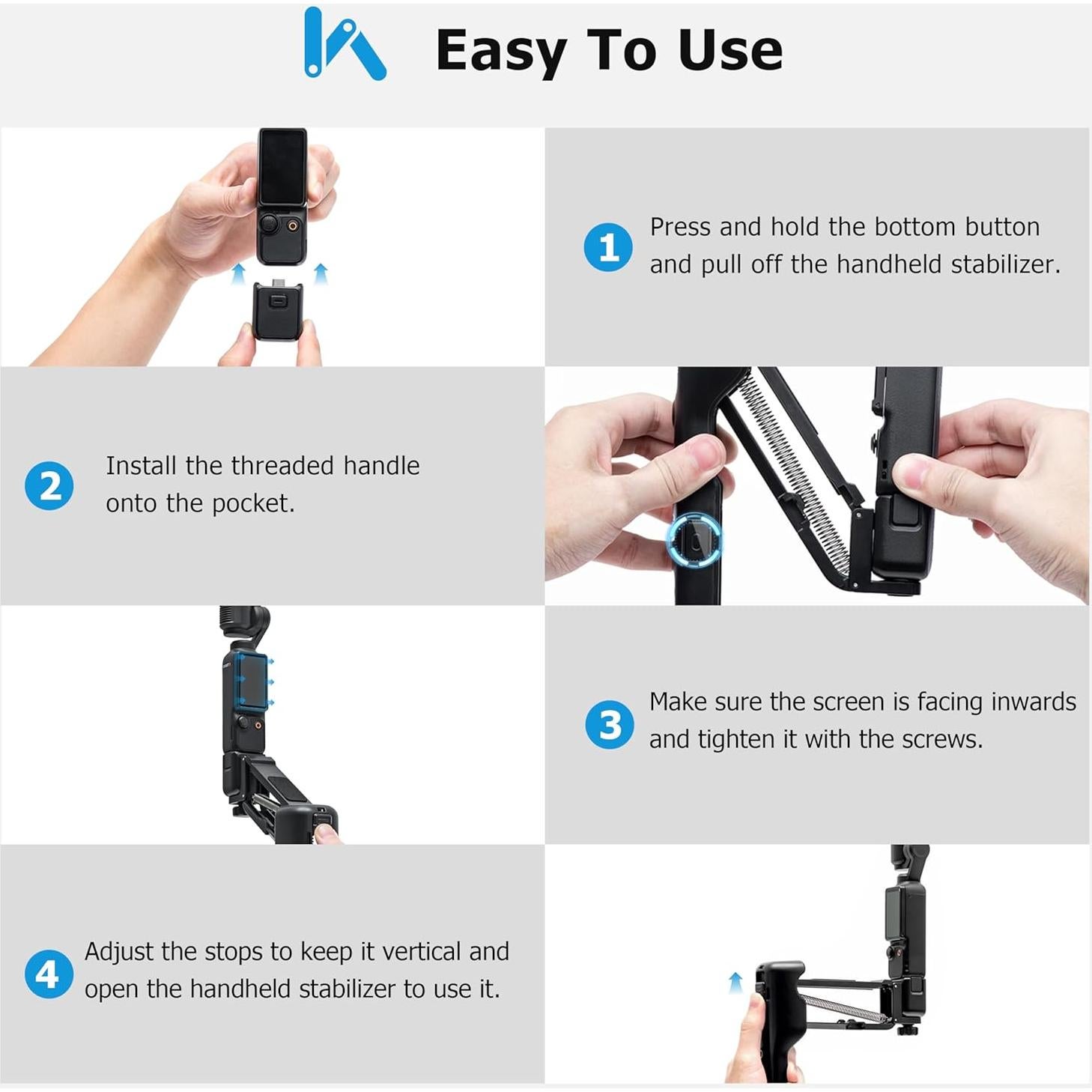 Estabilizador Portátil Tomat para DJI Osmo Pocket 3 Antivibración