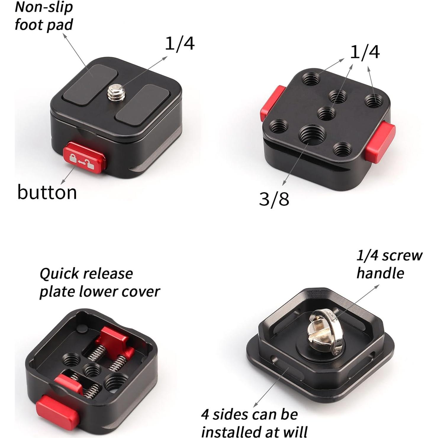 Placa de Liberación Rápida Sunydog para Cámara DSLR - 1/4"