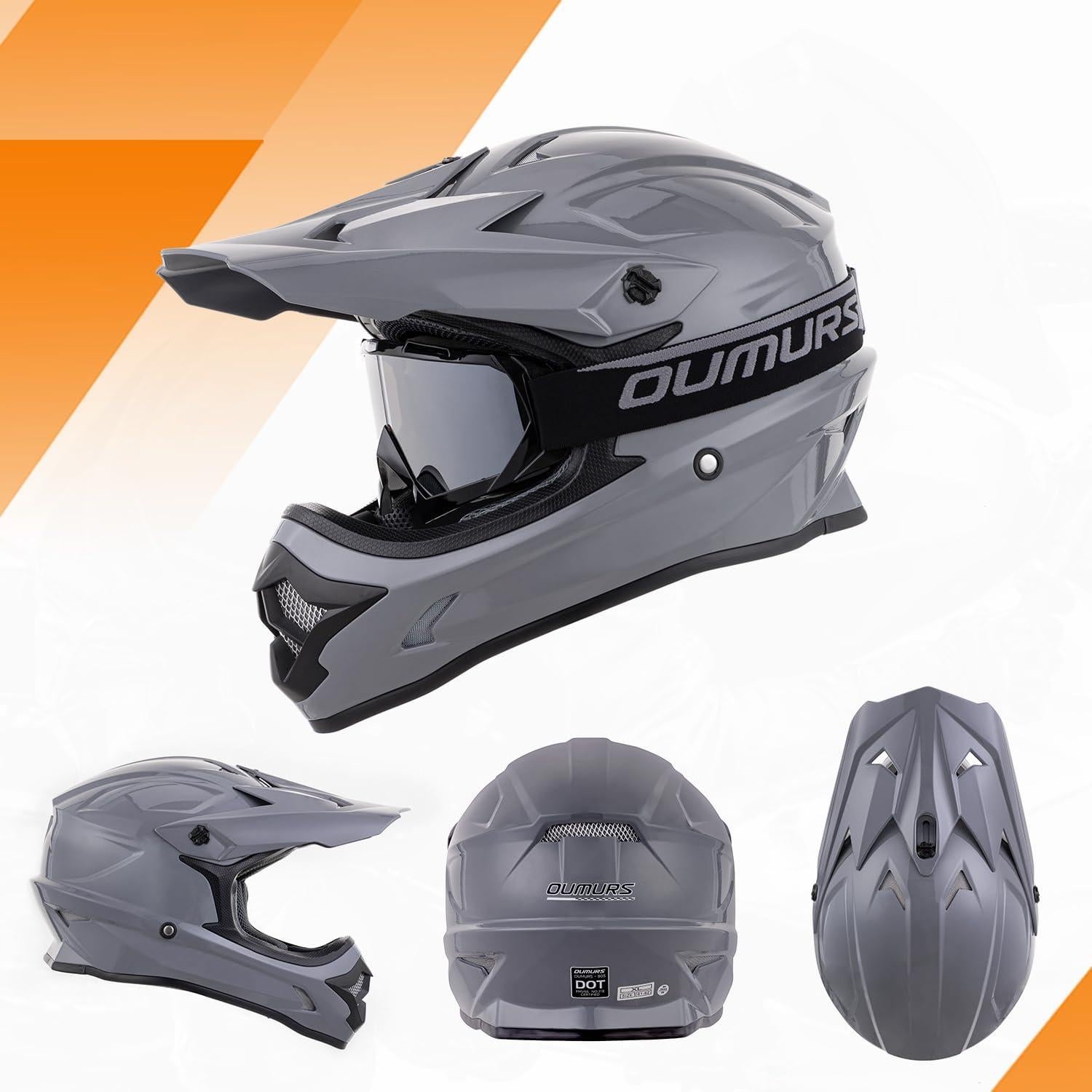 Casco OUMURS D001TY07311MB ATV Adulto XL con Gafas y Guantes
