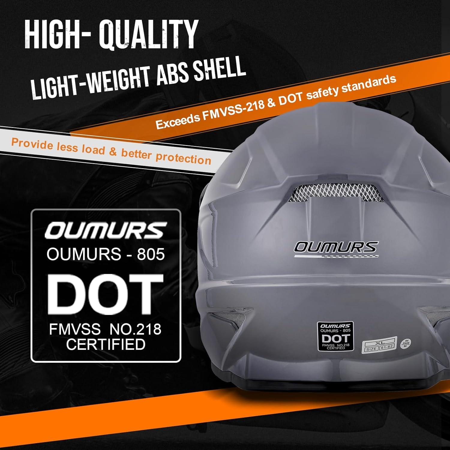 Casco OUMURS D001TY07311MB ATV Adulto XL con Gafas y Guantes