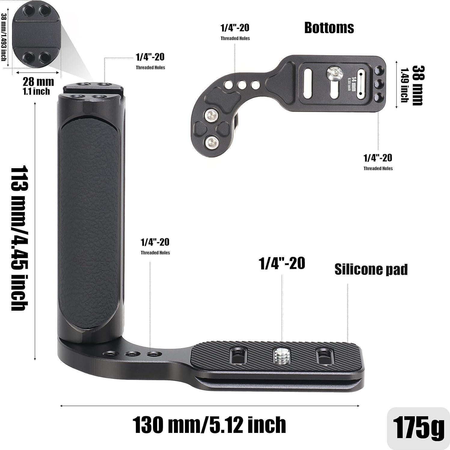 Agarre Lateral Universal Fotga con Placa Arca Swiss para Cámaras DSLR