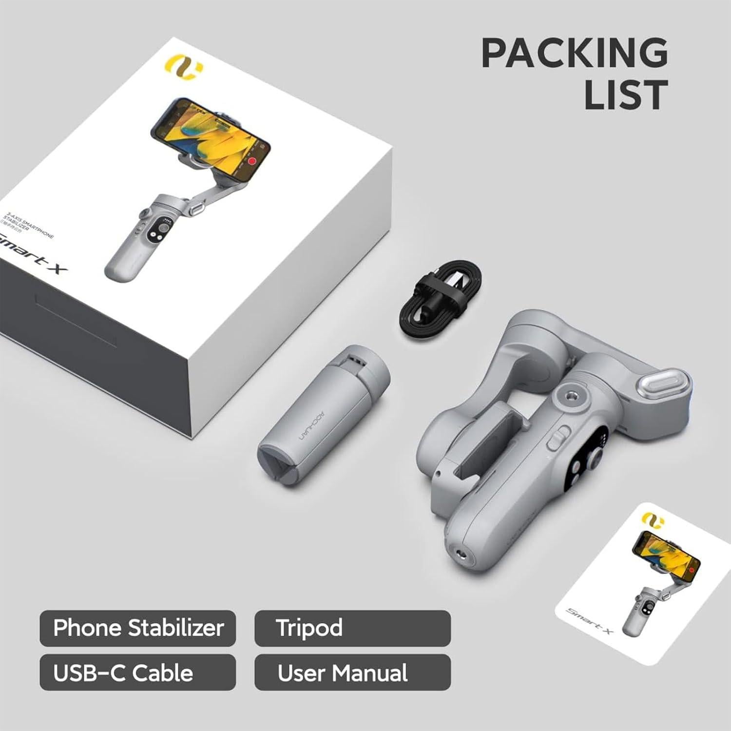 Gimbal Estabilizador AOCHUAN SMART X 3 Ejes con Luz LED