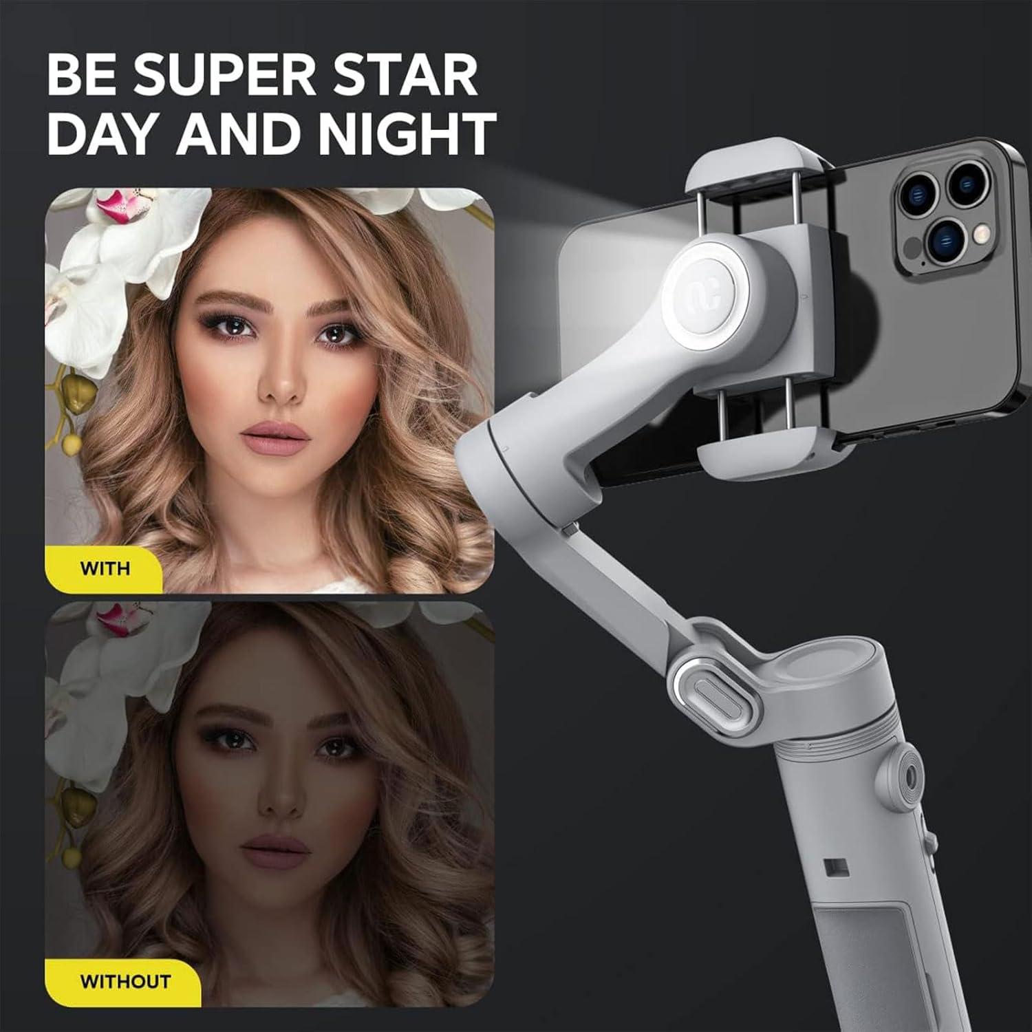 Gimbal Estabilizador AOCHUAN SMART X 3 Ejes con Luz LED