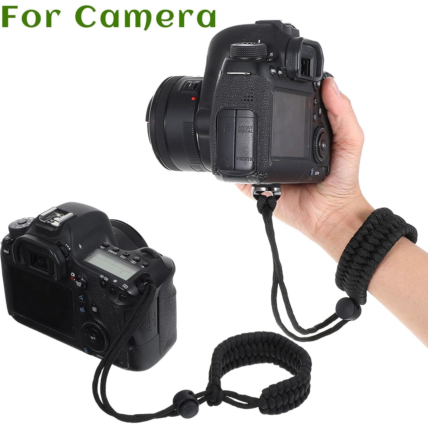 Correa de Muñeca para Cámara Nylon Ajustable 30cm - Negro