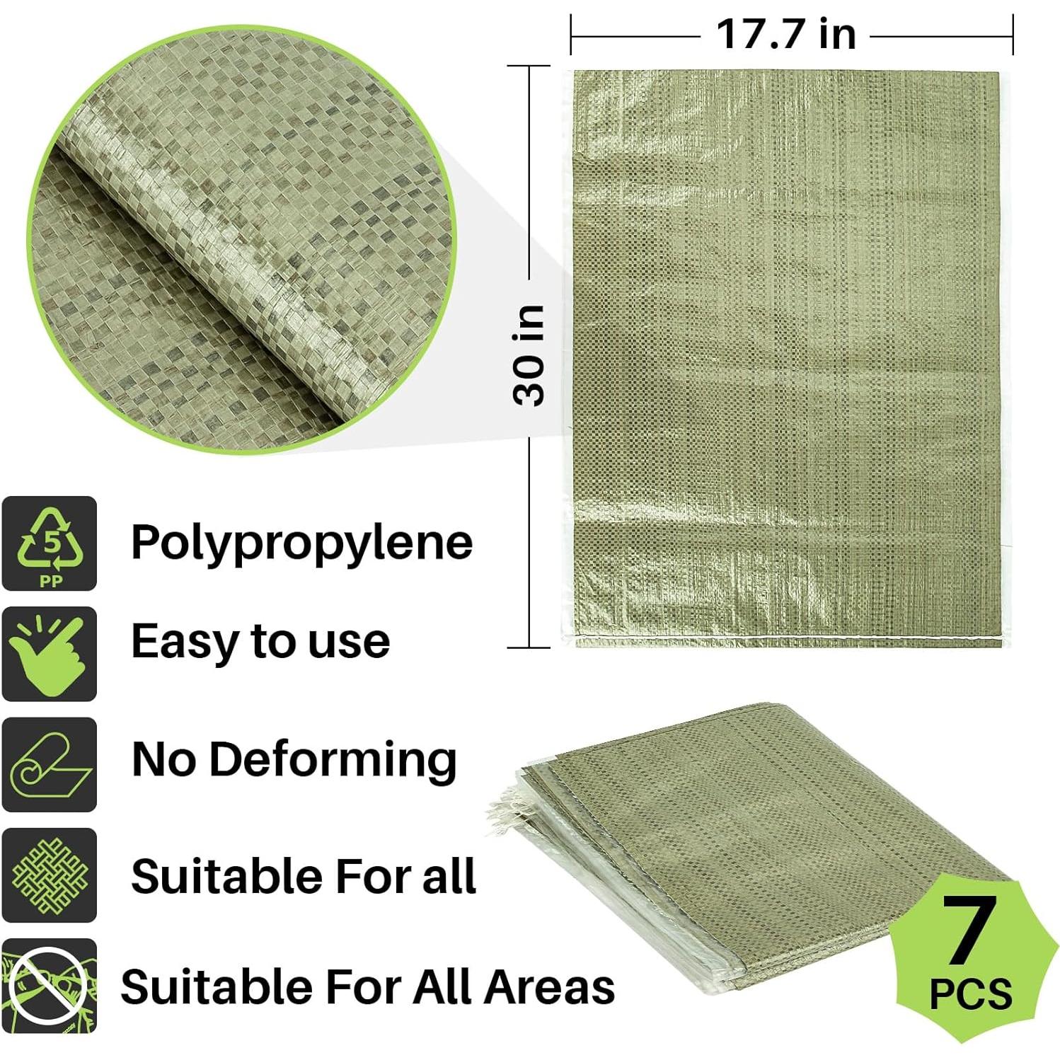 Bolsas de Arena Vacías LX-Bolsa Verde 7PCS Polipropileno 30.6x17.7cm