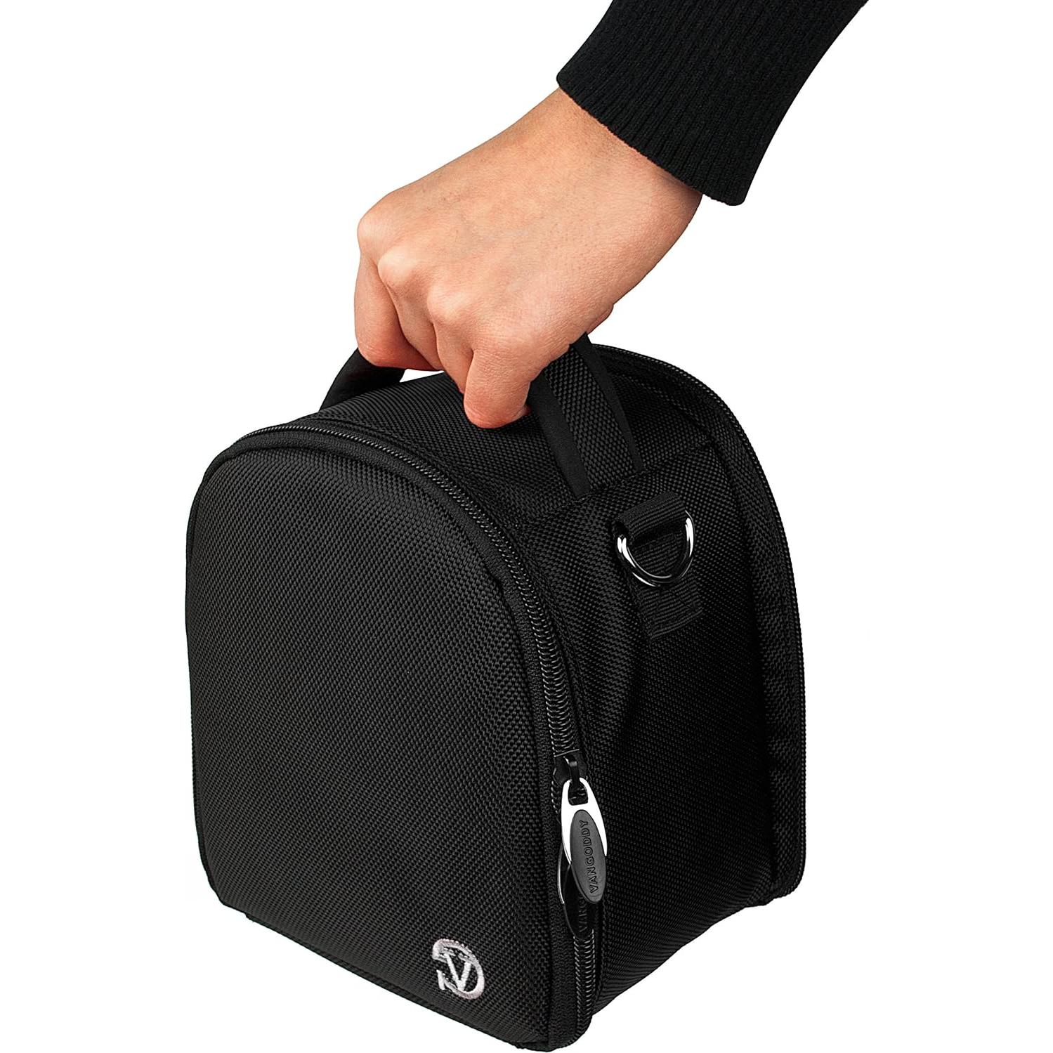 Bolsa para Cámara VanGoddy Laurel Negra Compacta 16.5x19.1cm