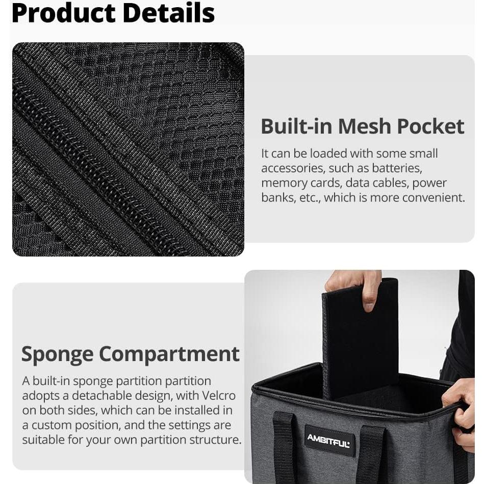Bolsa de Cámara AMBITFUL PB18 con Compartimentos Ajustables