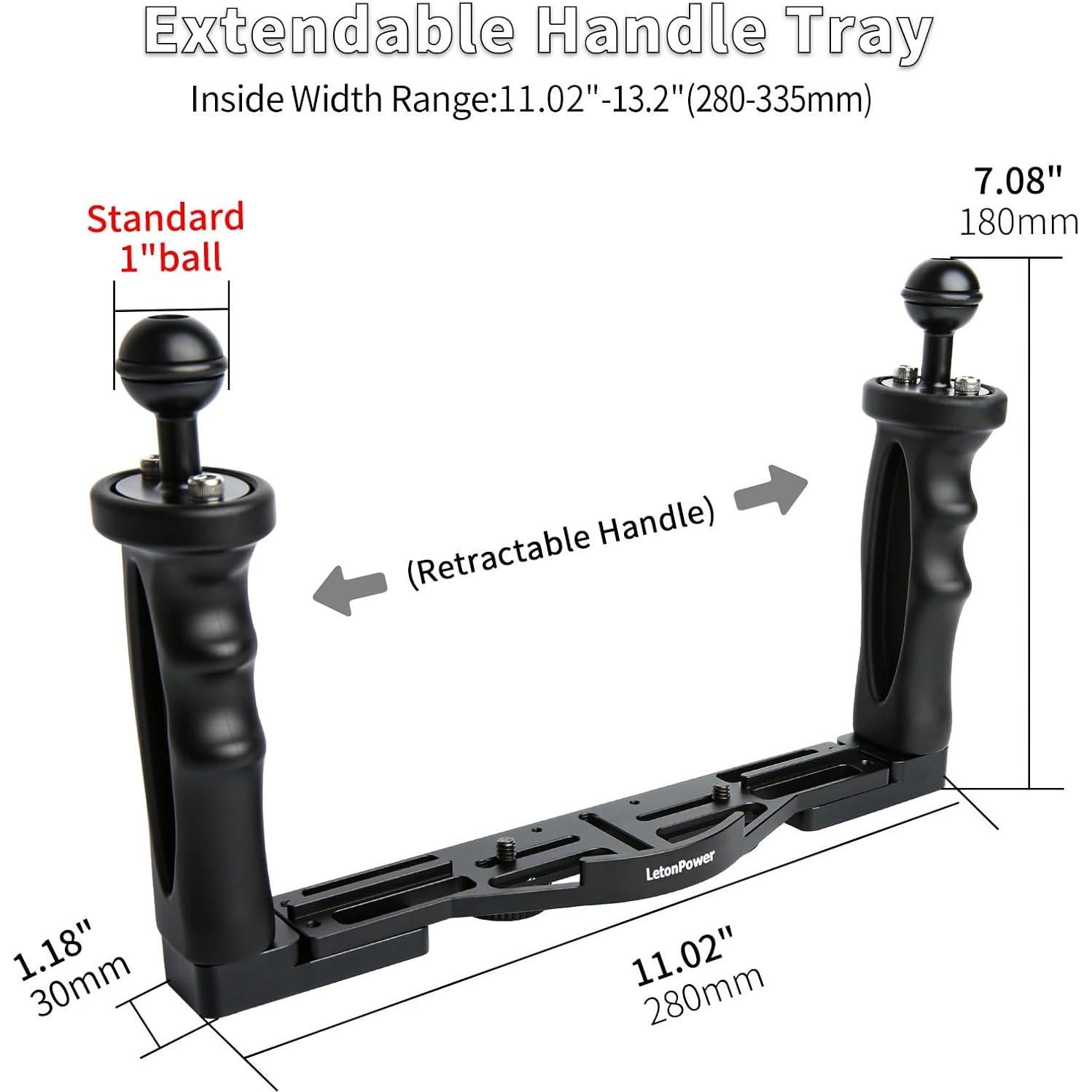 Bandeja de cámara submarina LetonPower con 2 brazos articulados