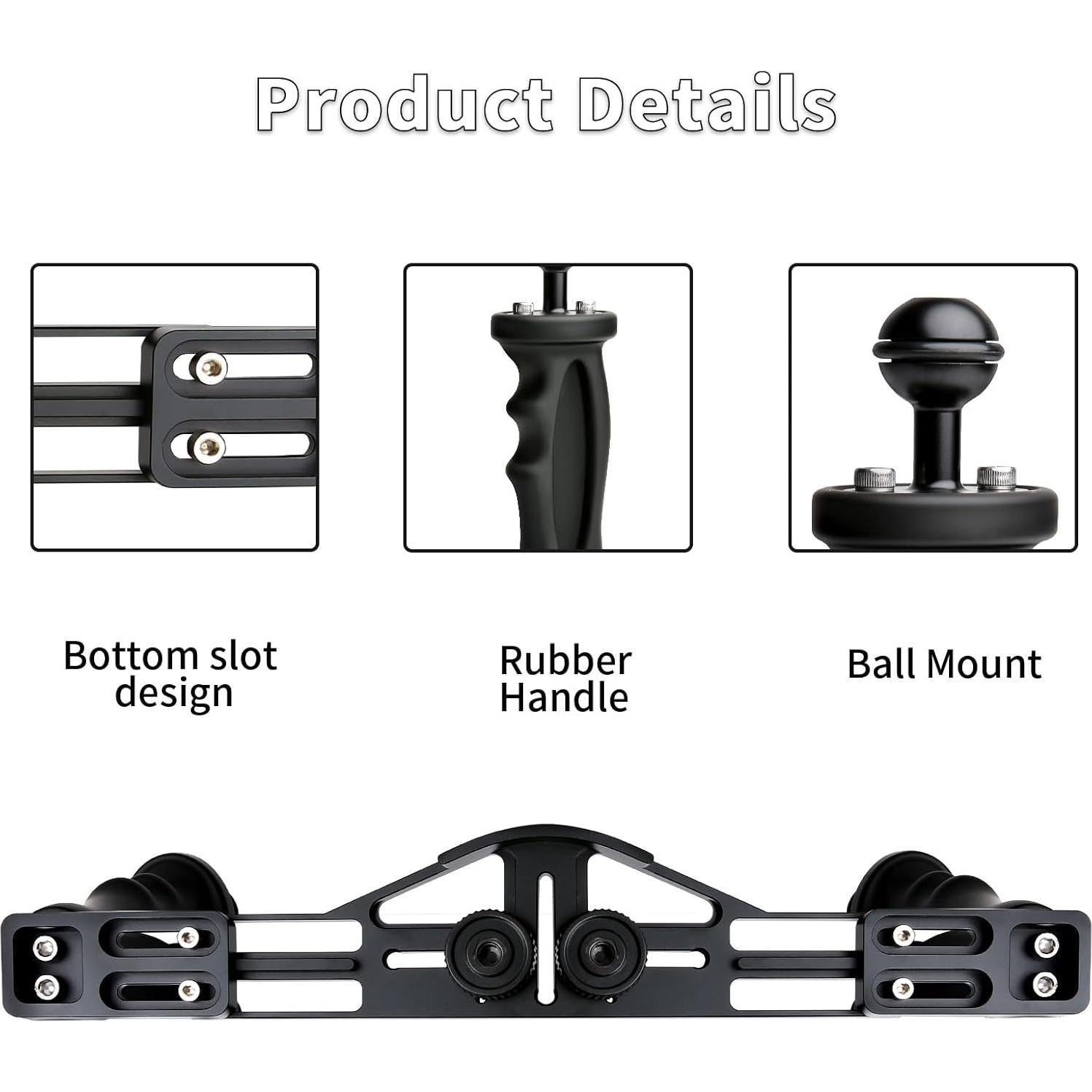 Bandeja de cámara submarina LetonPower con 2 brazos articulados