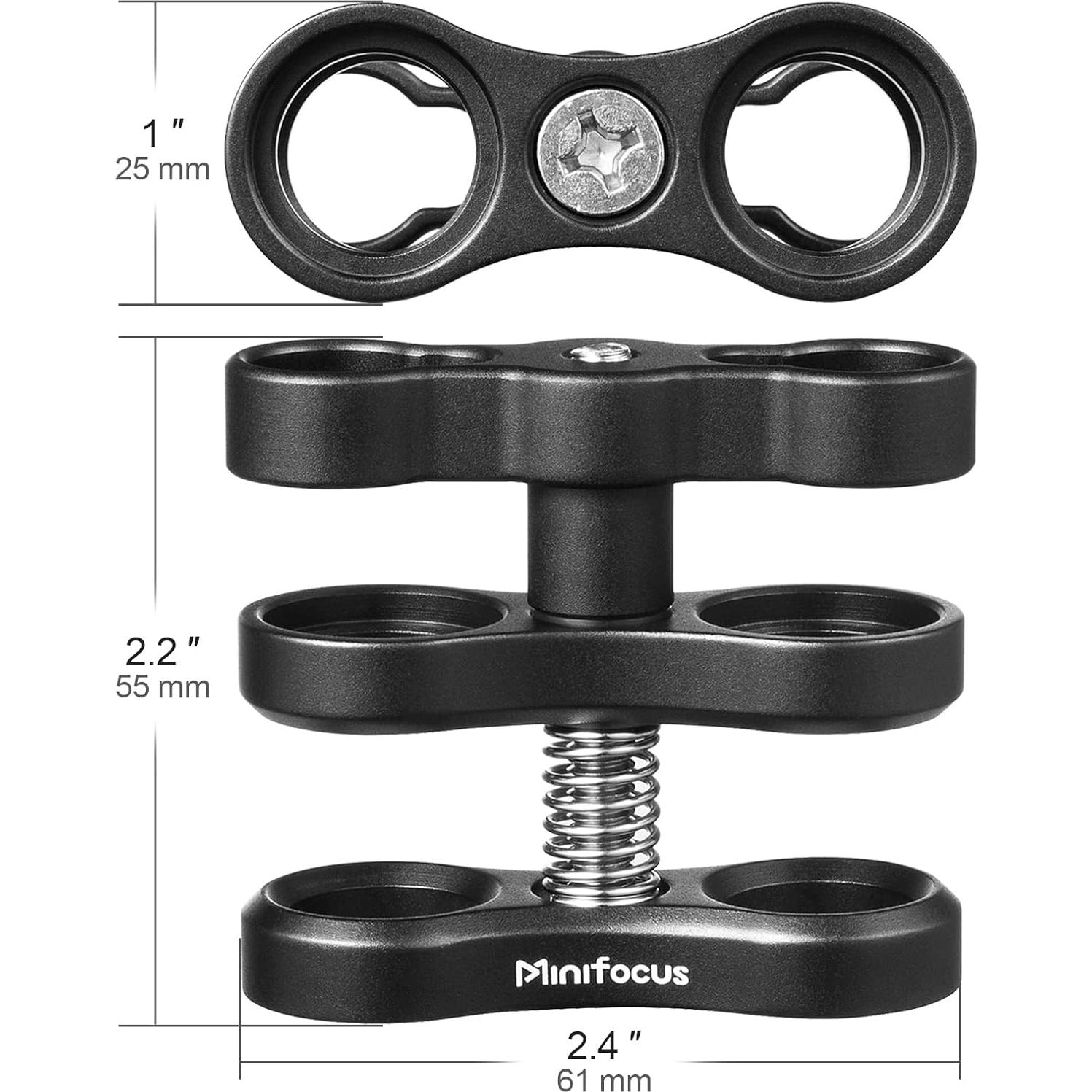 Abrazadera de Bola de Aluminio MINIFOCUS 2 Pcs 1" para Trípode