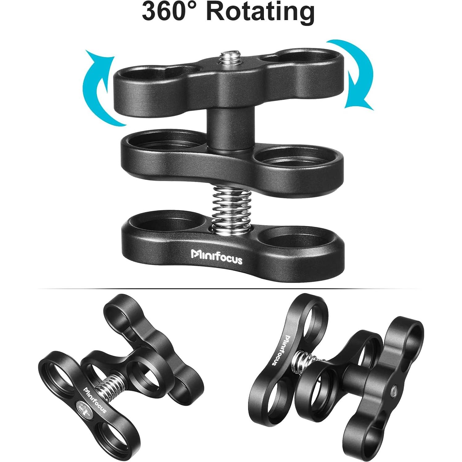 Abrazadera de Bola de Aluminio MINIFOCUS 2 Pcs 1" para Trípode