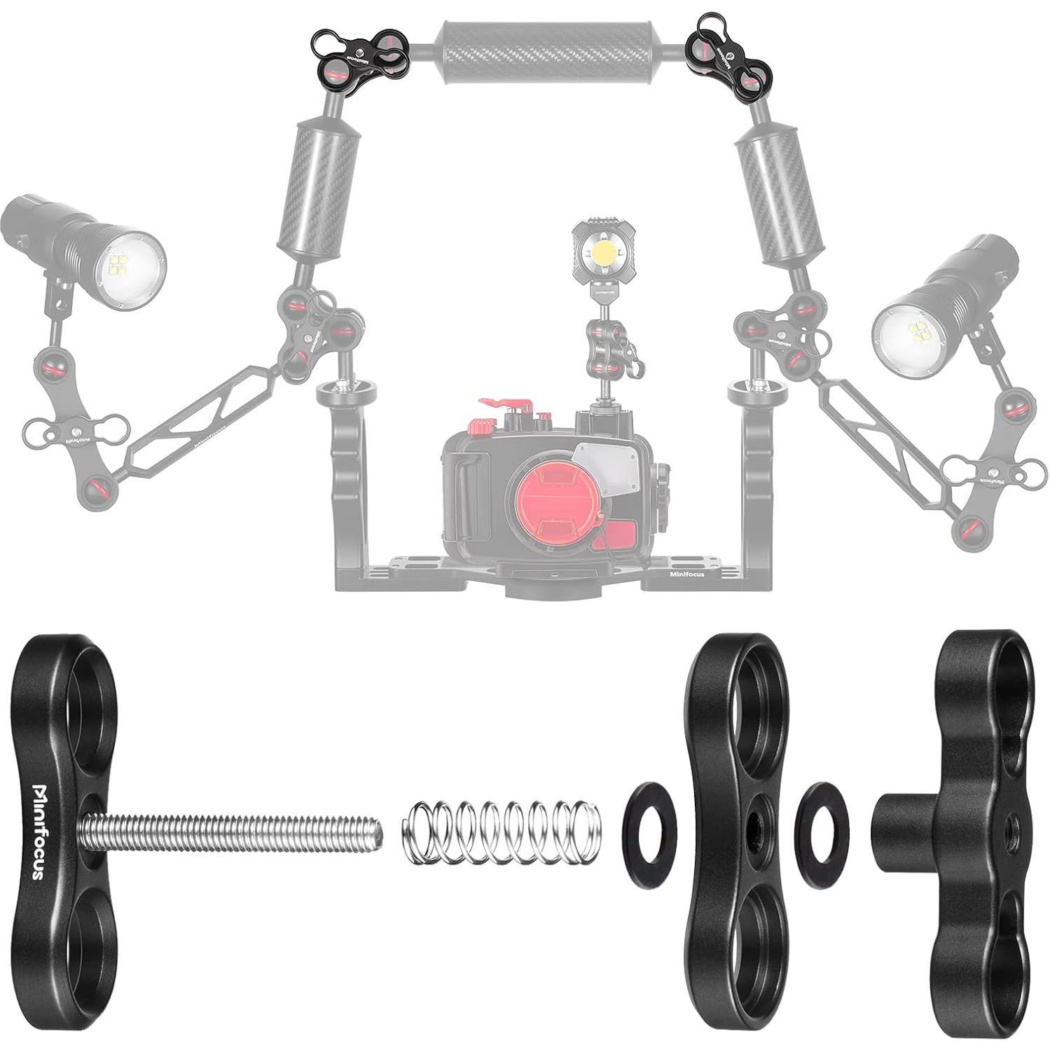 Abrazadera de Bola de Aluminio MINIFOCUS 2 Pcs 1" para Trípode