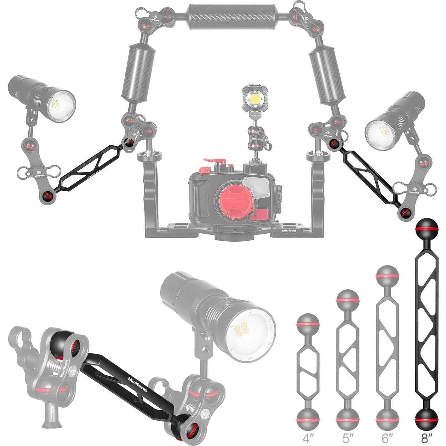 Brazo de Extensión Doble 20.3 cm MINIFOCUS para Luz Submarina