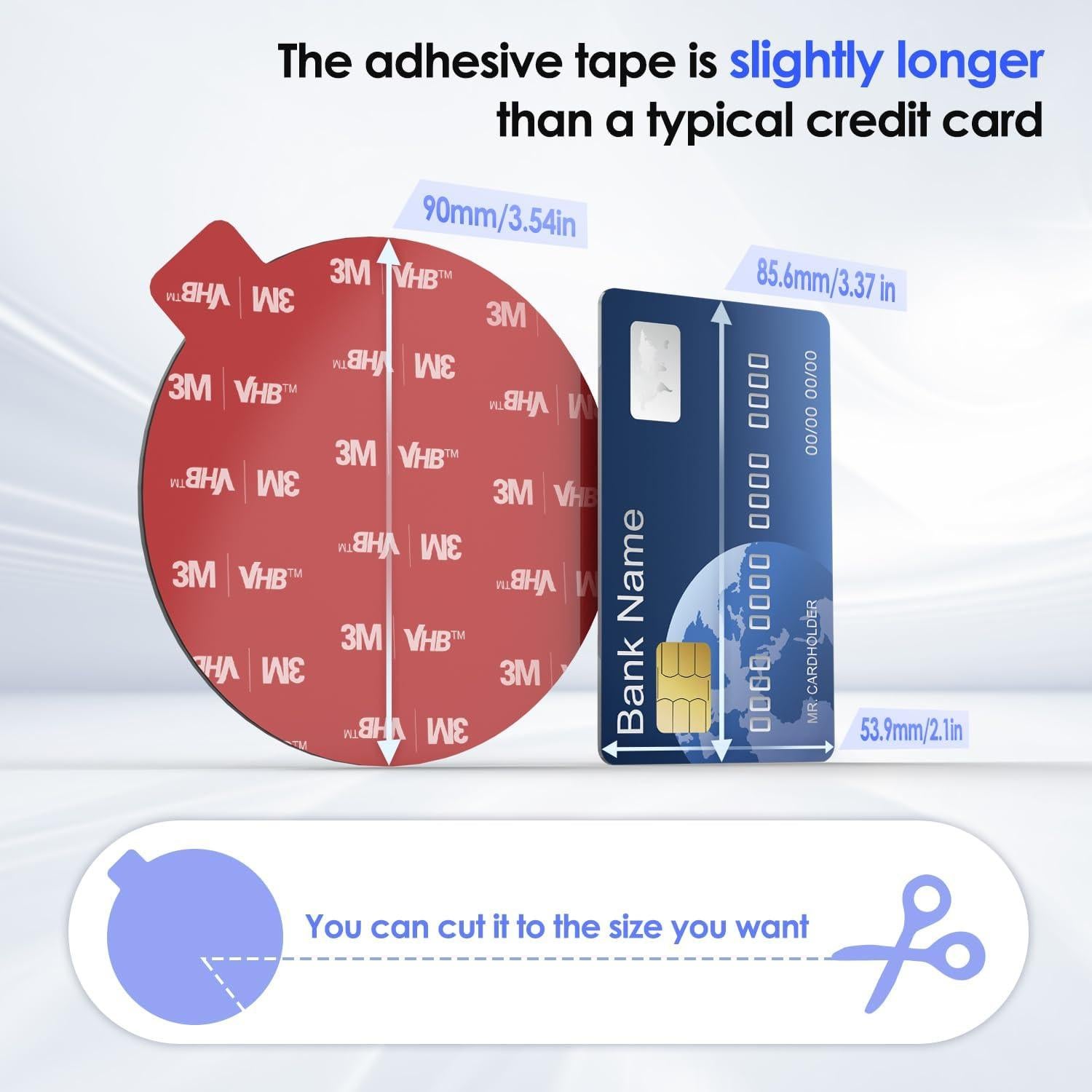 Adhesivo Doble Cara VOLPORT 90mm Resistente al Calor para Soporte de Ventosa