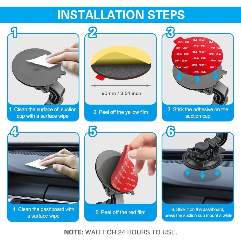 Adhesivo Doble Cara VOLPORT 90mm Resistente al Calor para Soporte de Ventosa