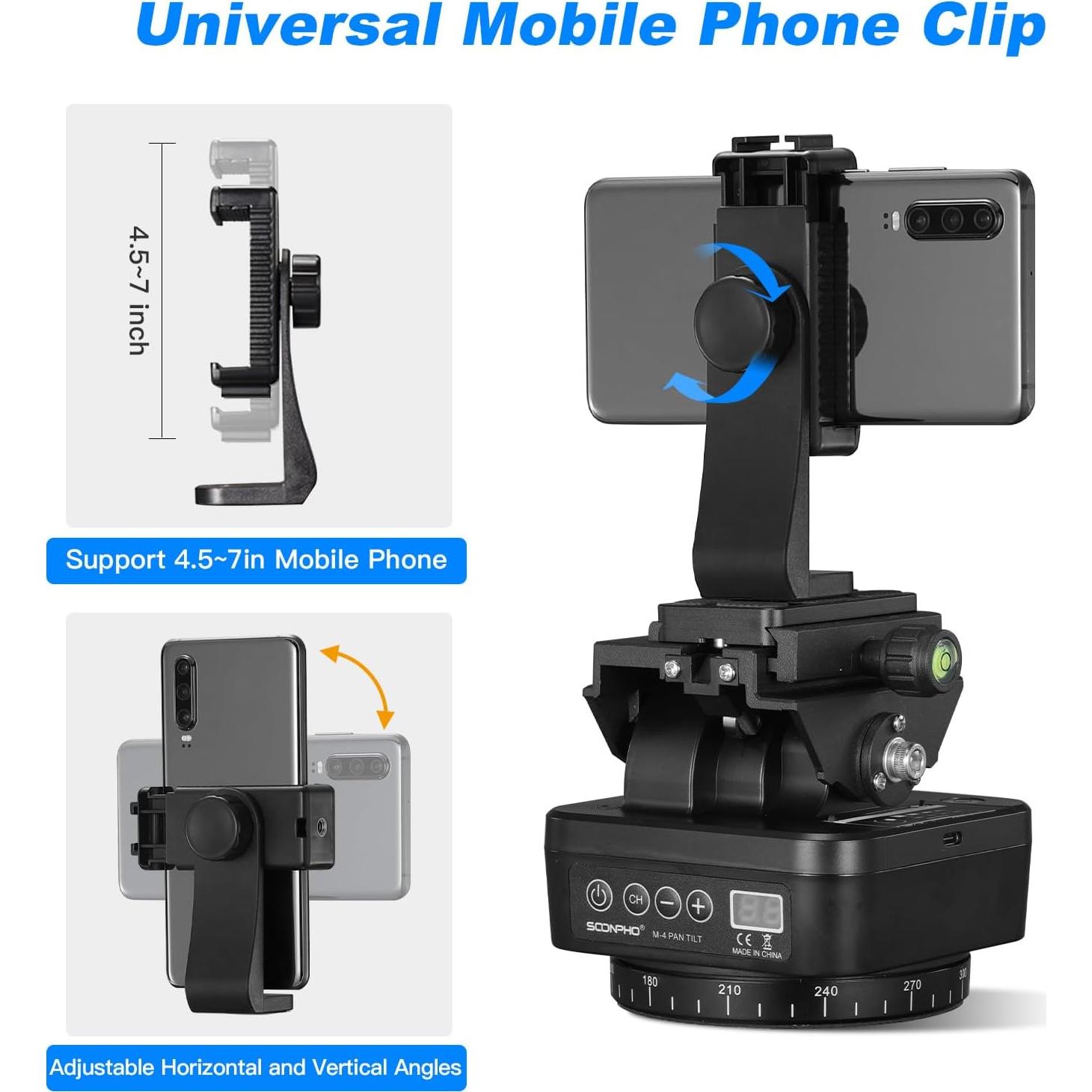 Cabezal de trípode motorizado Soonpho M4 con control remoto