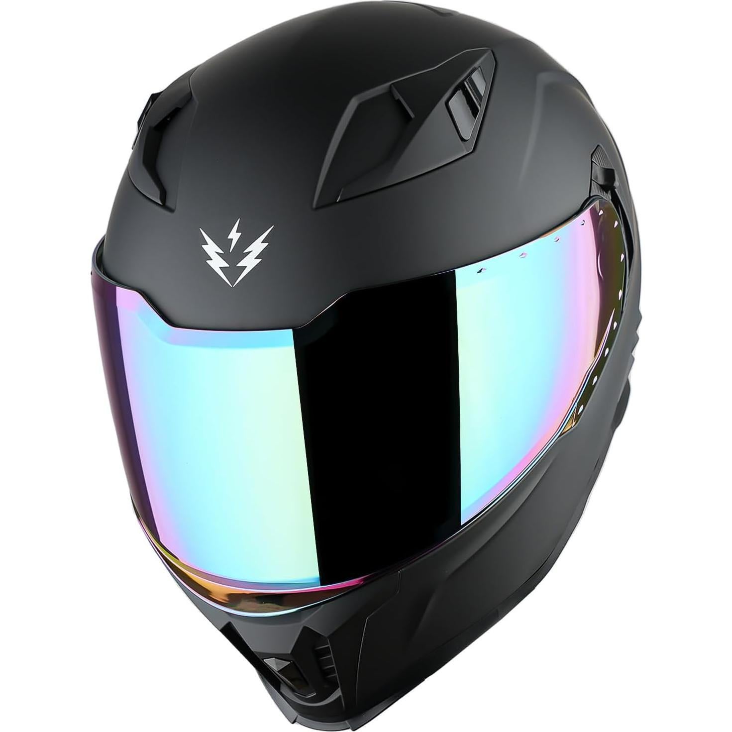 Casco Integral 1Storm KT828 Negro Brillante Doble Visor