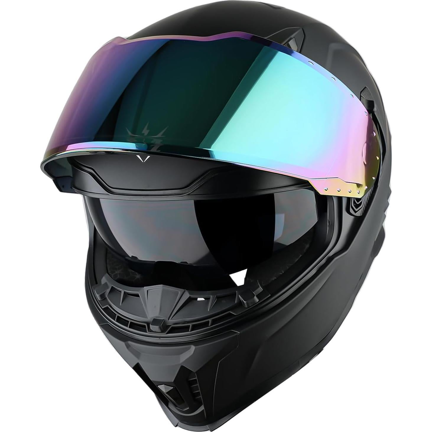 Casco Integral 1Storm KT828 Negro Brillante Doble Visor