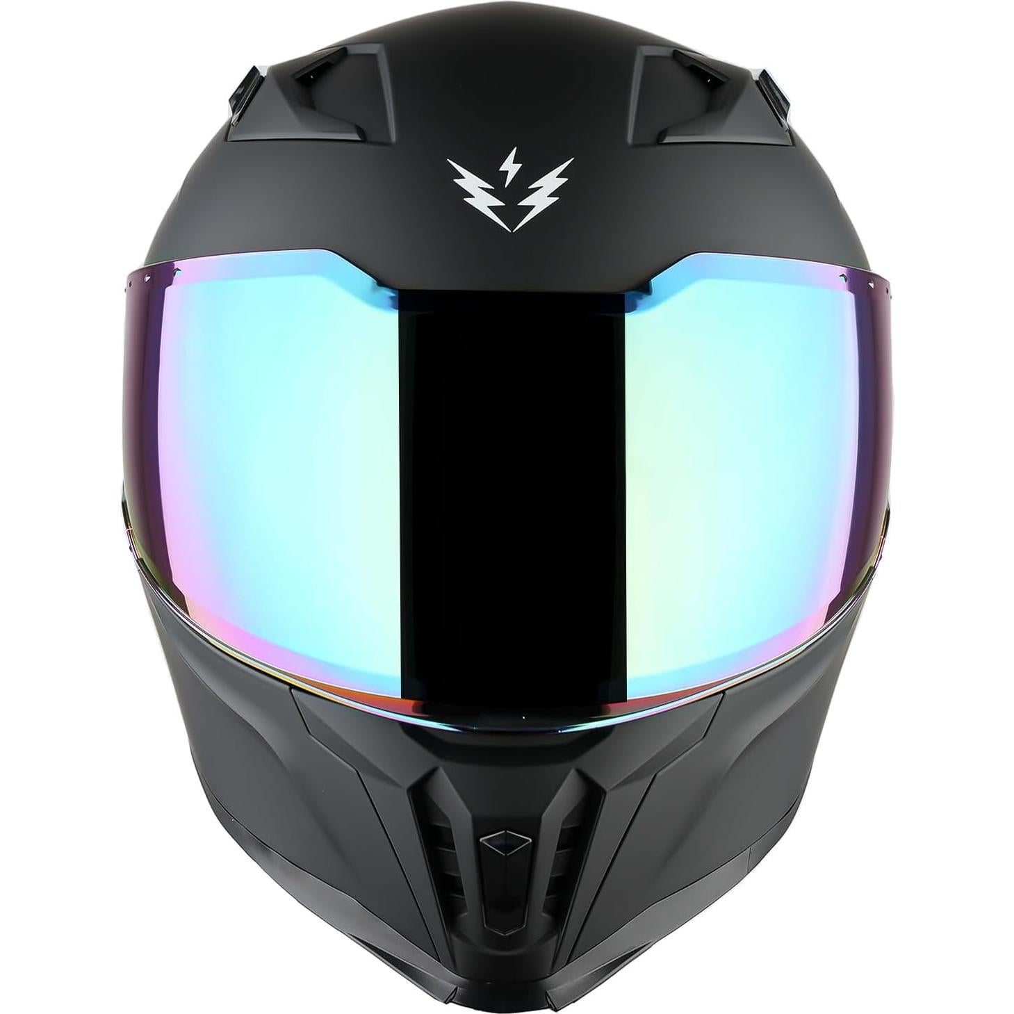 Casco Integral 1Storm KT828 Negro Brillante Doble Visor