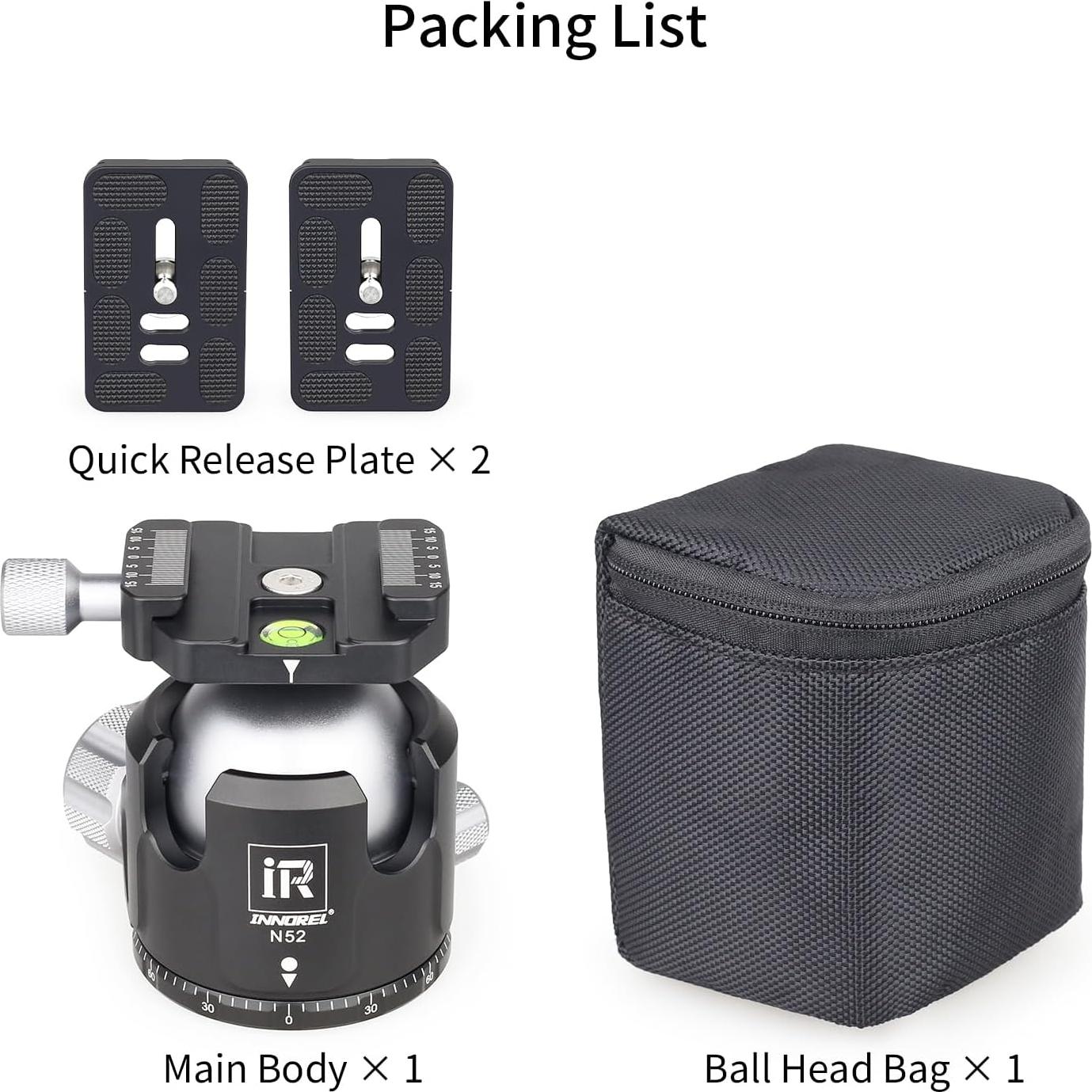 Cabezal de Bola INNOREL N52 CNC Panorámico 30kg Metal