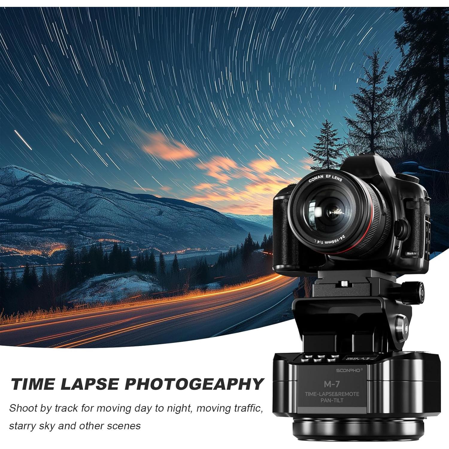 Cabezal motorizado panorámico Soonpho M7 para cámaras y smartphones