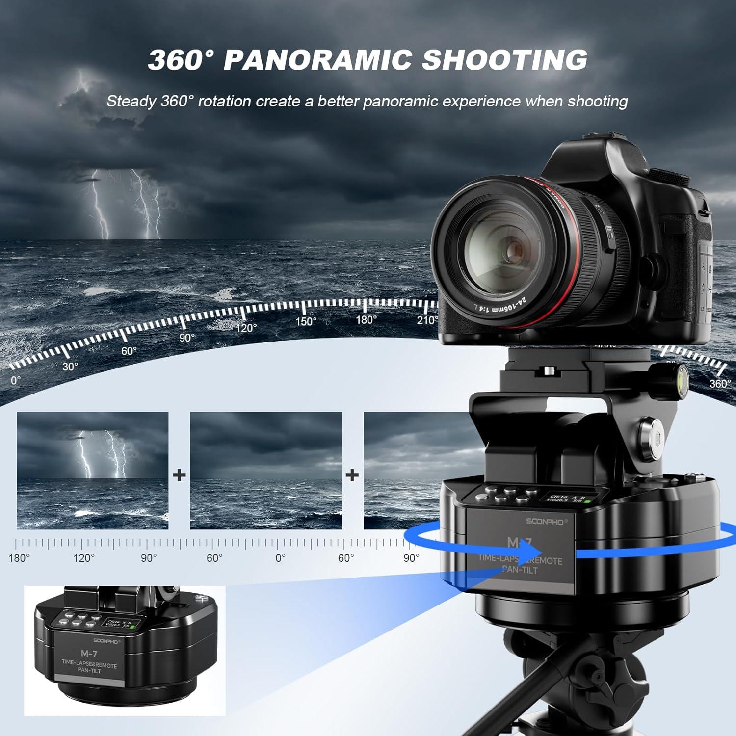 Cabezal motorizado panorámico Soonpho M7 para cámaras y smartphones