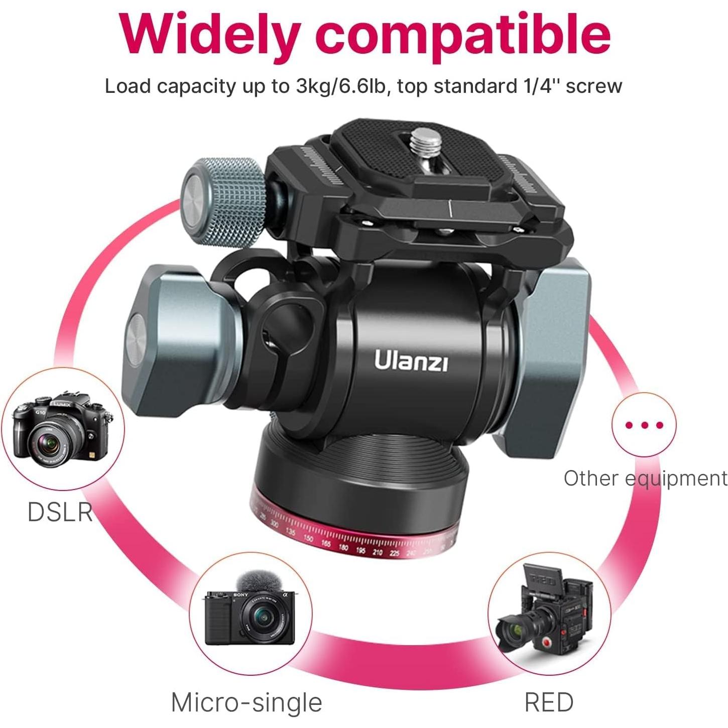 Cabezal de Video Fluido ULANZI U-190 para Trípode - Carga 3kg