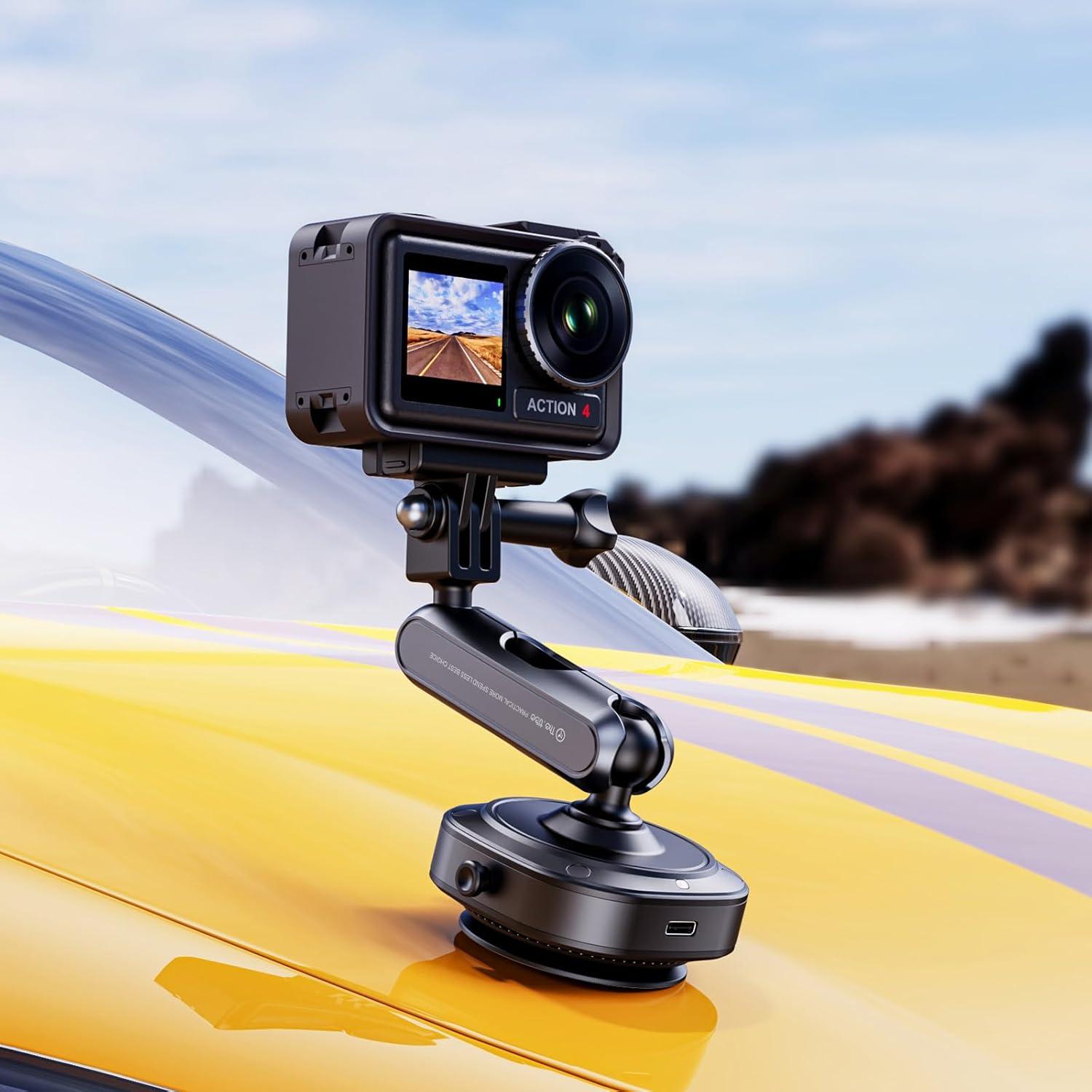 Soporte de cámara con ventosa eléctrica BONERUY DJ-1 360°