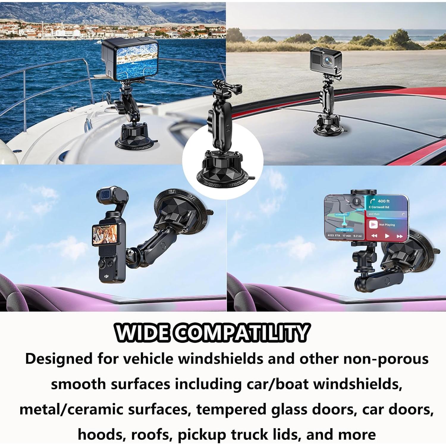 Soporte de Ventosa LOKTENWO con Brazo de Bola 1" y Bloqueo