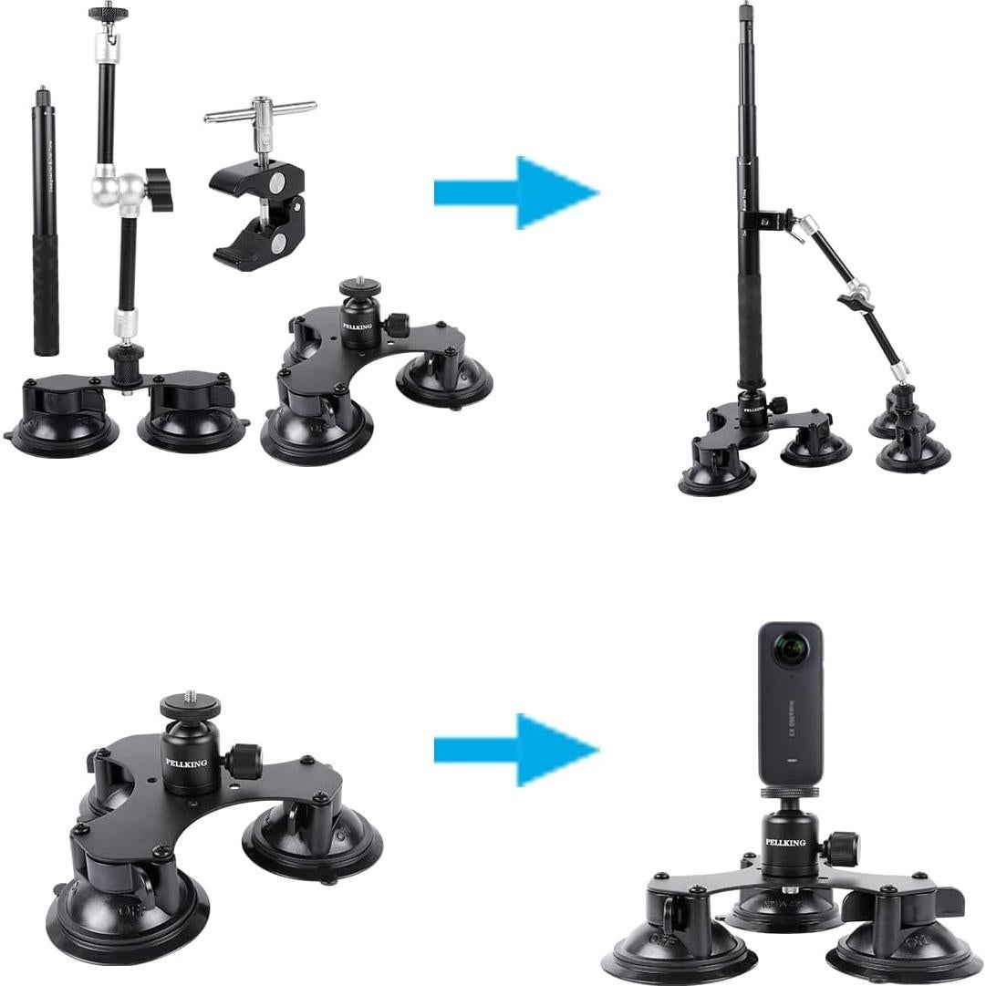 Kit de Montaje de Ventosa PellKing para Insta360 y GoPro