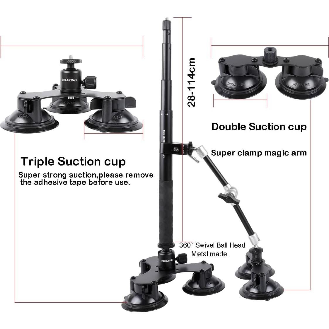 Kit de Montaje de Ventosa PellKing para Insta360 y GoPro