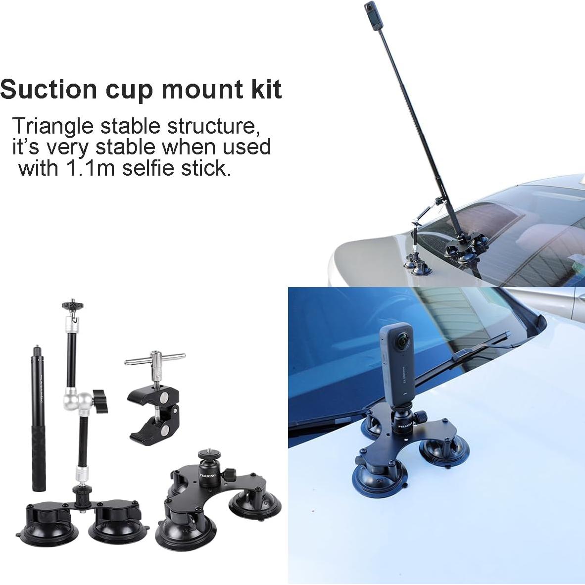 Kit de Montaje de Ventosa PellKing para Insta360 y GoPro