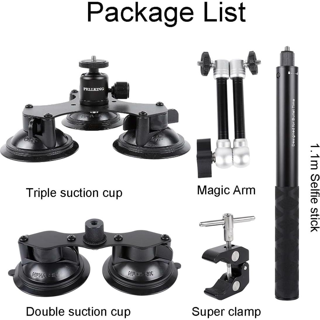 Kit de Montaje de Ventosa PellKing para Insta360 y GoPro