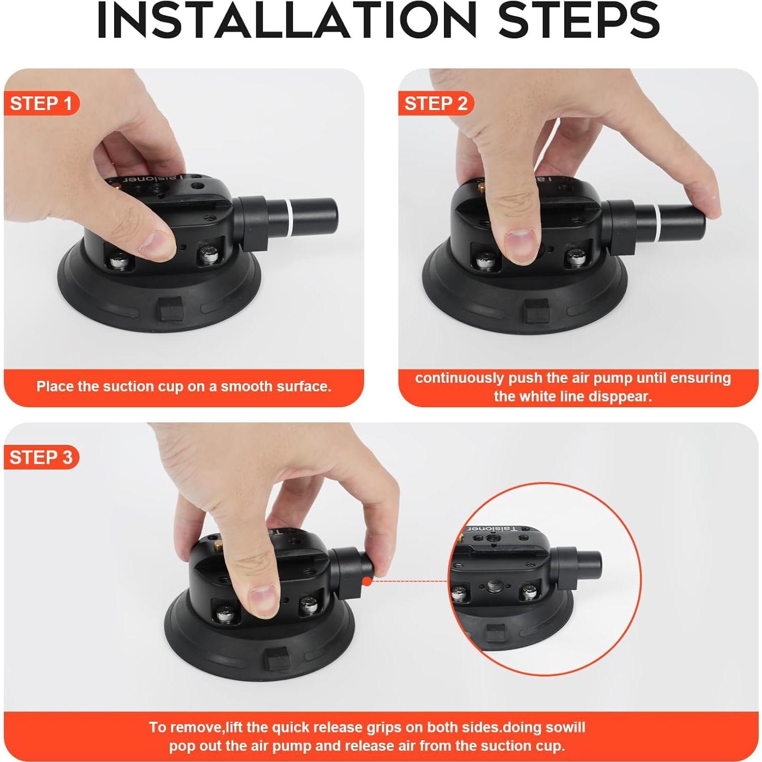 Soporte de Ventosa 14cm TsOnaRegion con Brazo Mágico y Adaptador