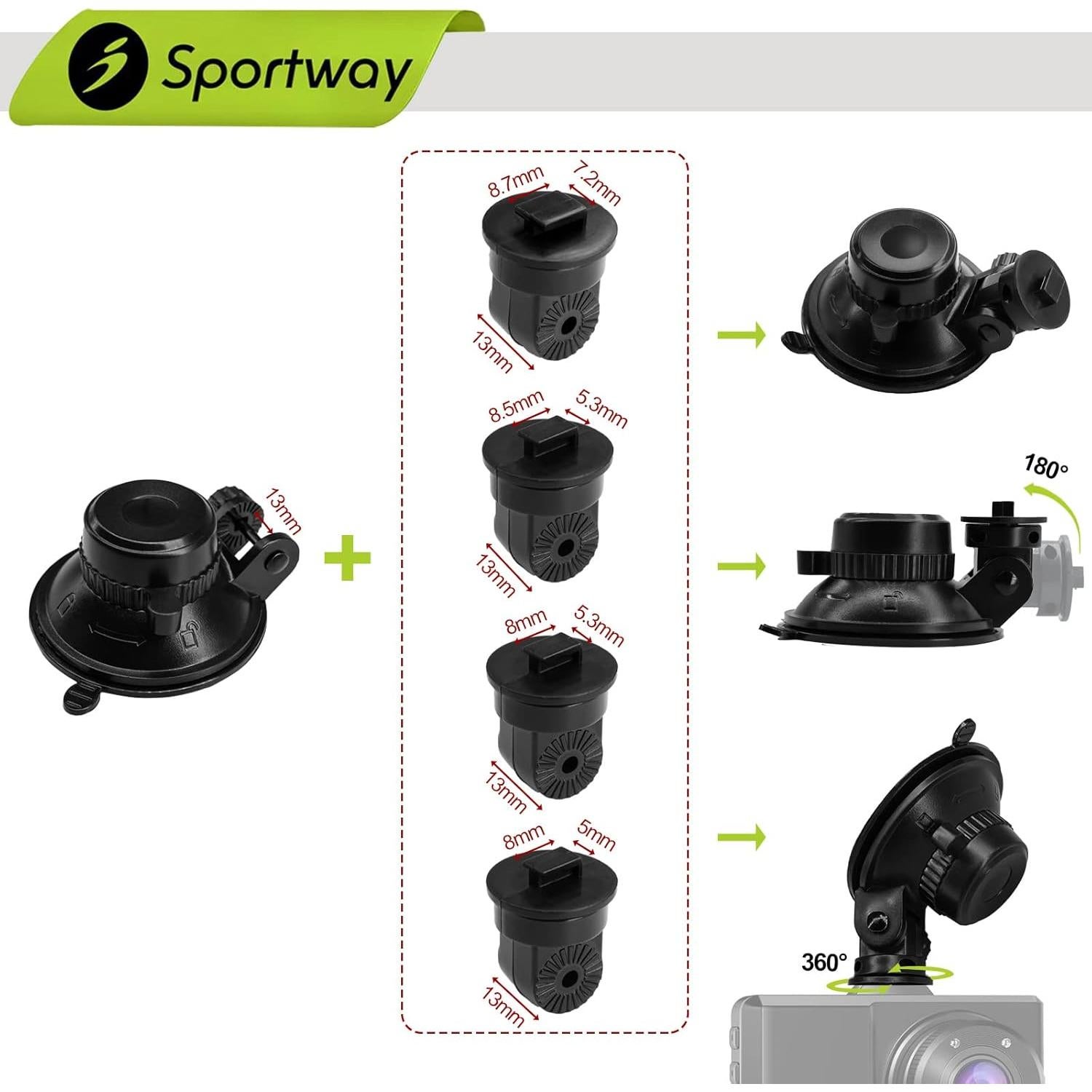 Soporte de Cámara de Salpicadero Sportway S504 con Ventosa