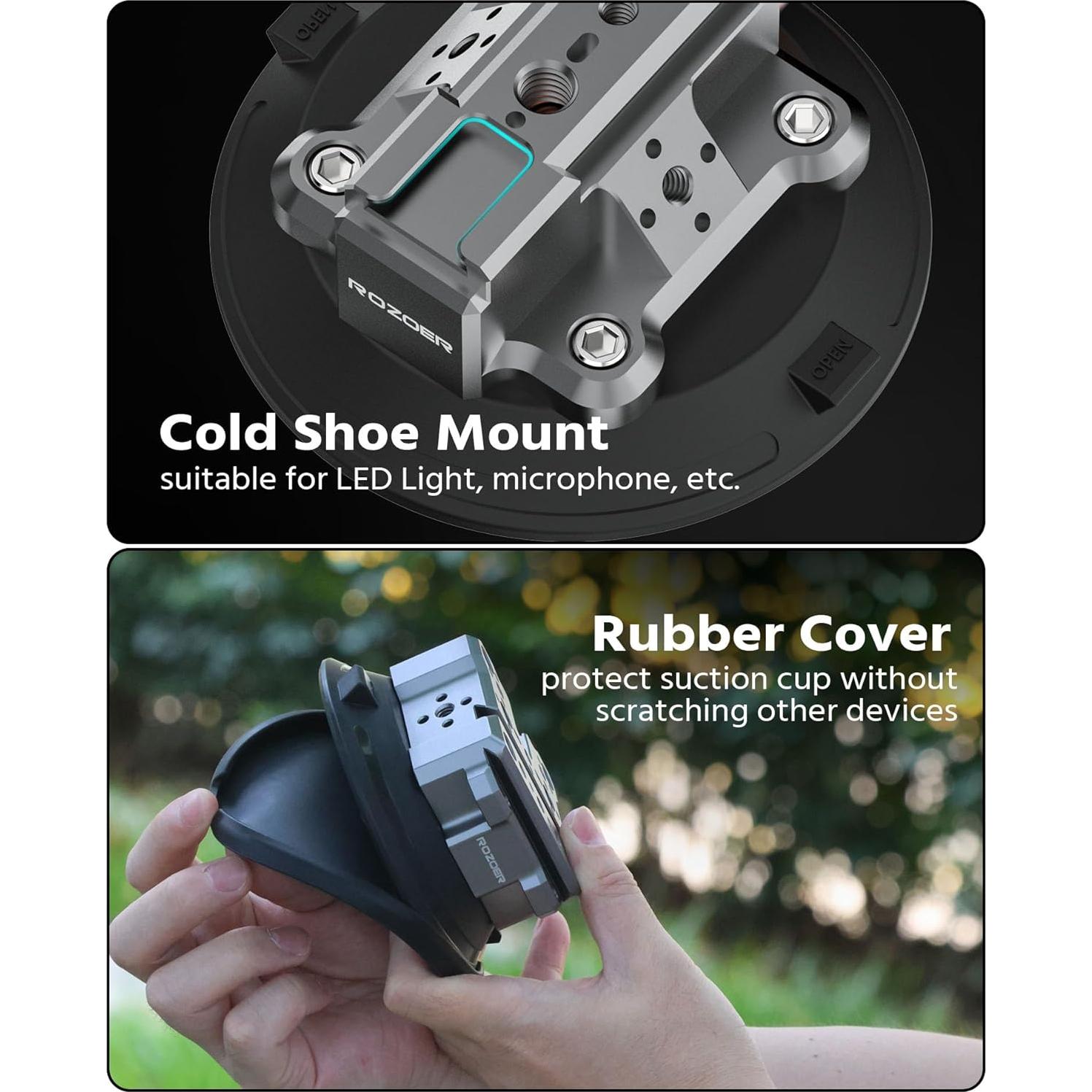Soporte de cámara con ventosa ROZOER 4.5" para coche