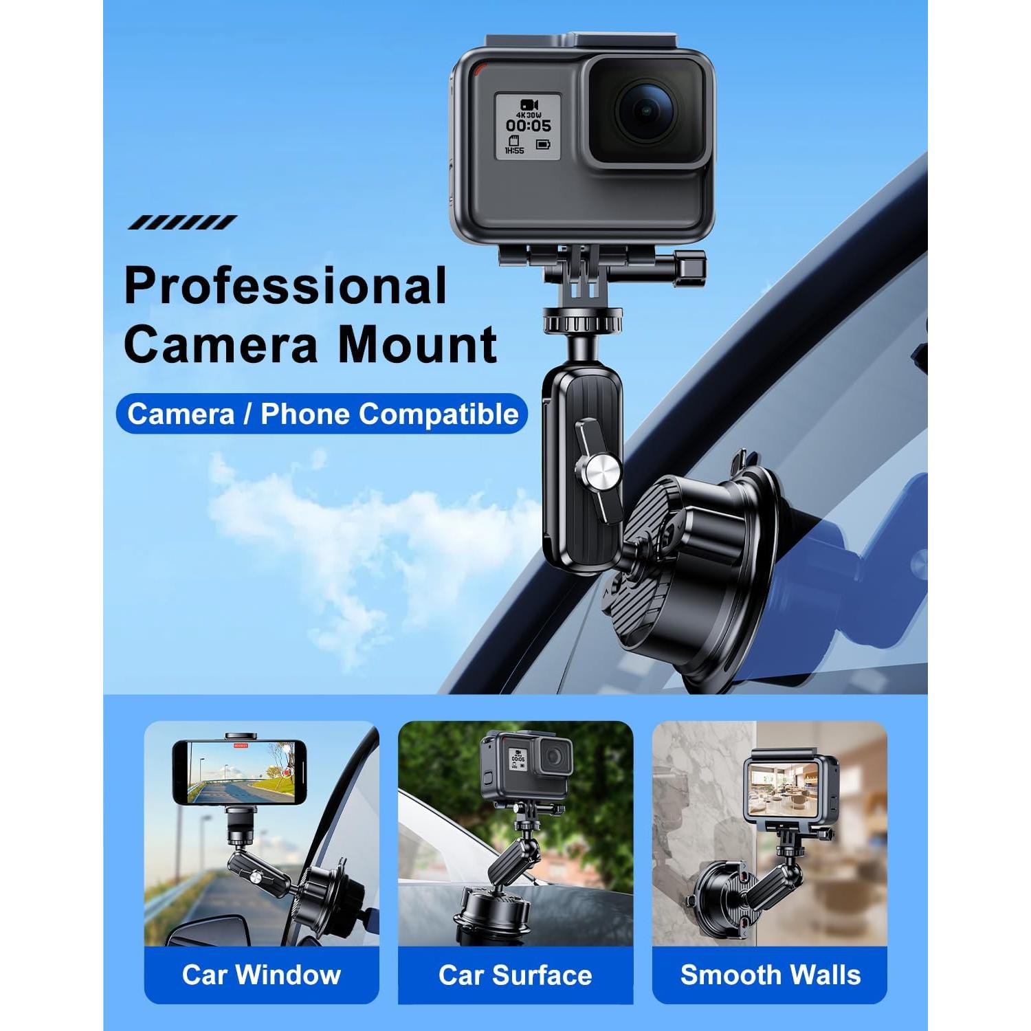 Soporte de Ventosa DICMKY para GoPro Hero 12/11/10/9 - Antivibración