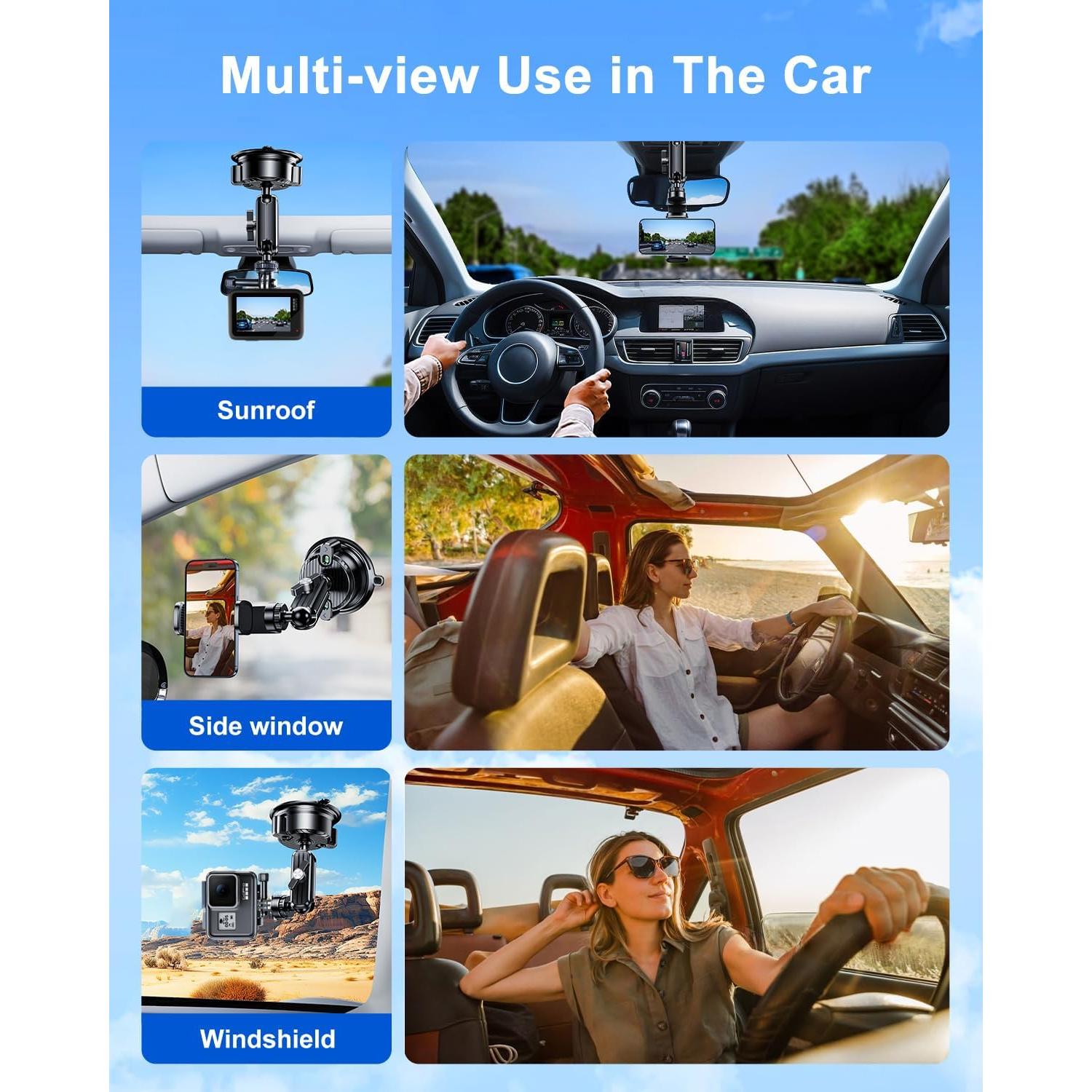 Soporte de Ventosa DICMKY para GoPro Hero 12/11/10/9 - Antivibración