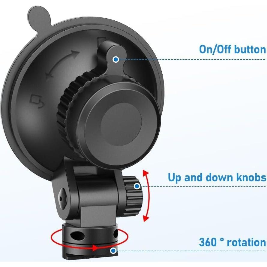 Soporte de Ventosa para Cámara de Tablero R2-4K - Negro