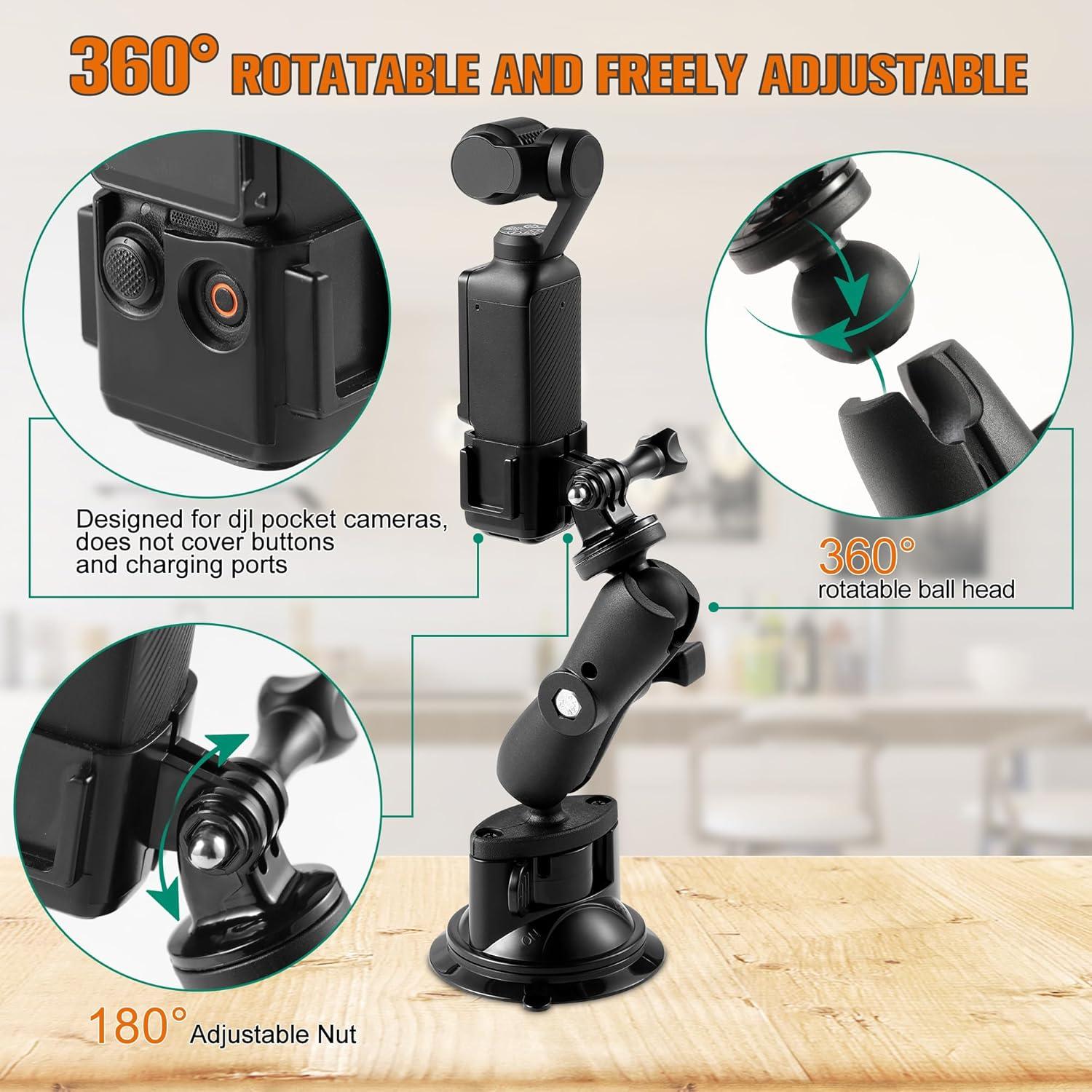 Soporte de Ventosa KOQEIEY para DJI Osmo Pocket 3 y GoPro